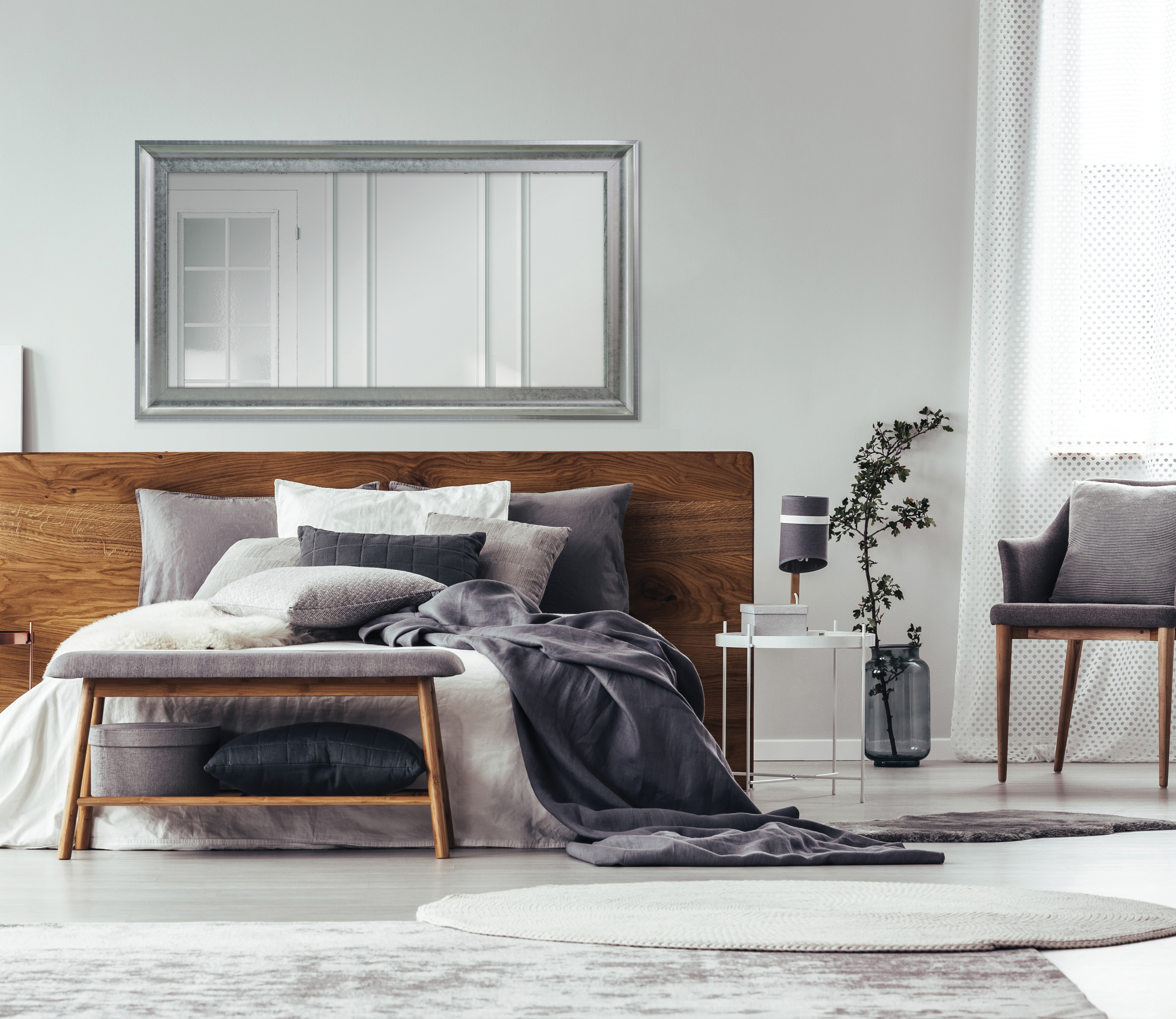 Ars Longa Torino lustro 140x50 cm prostokątne srebrne TORINO40130-S