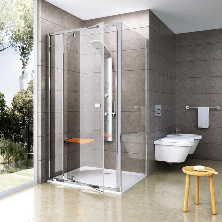 Ravak Pivot PPS-80 ścianka prysznicowa 80 cm stała biały/szkło przezroczyste 90G40100Z1