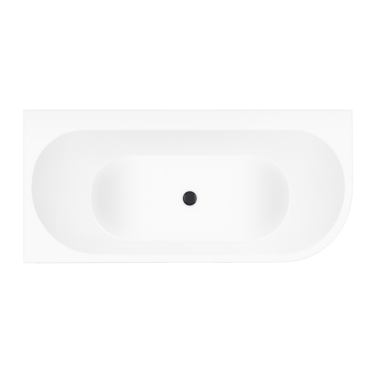 Zestaw Oltens Hulda wanna narożna 170x80 cm prostokątna z pokrywą korka biały połysk/czarny mat (11005000, 09002300) - Wysyłka w 24h