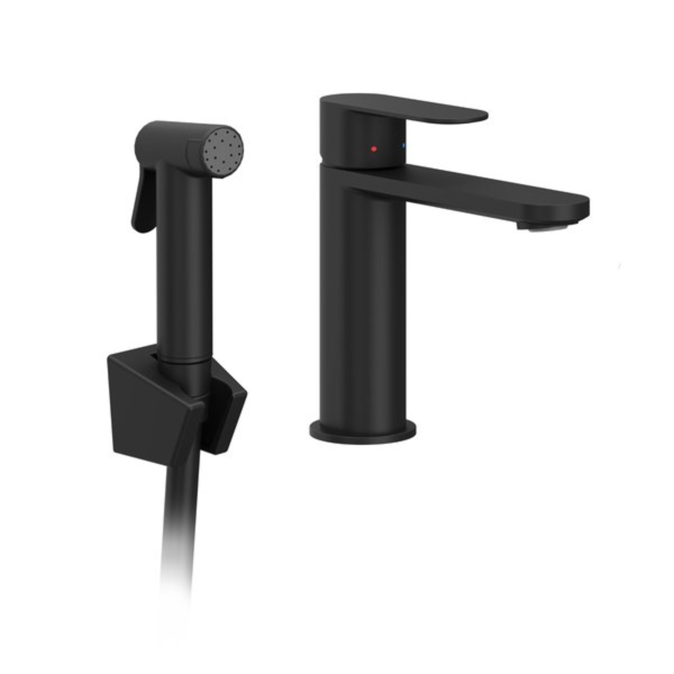 Ravak Chrome II bateria umywalkowa ze słuchawką typu bidetta stojąca czarna X070462