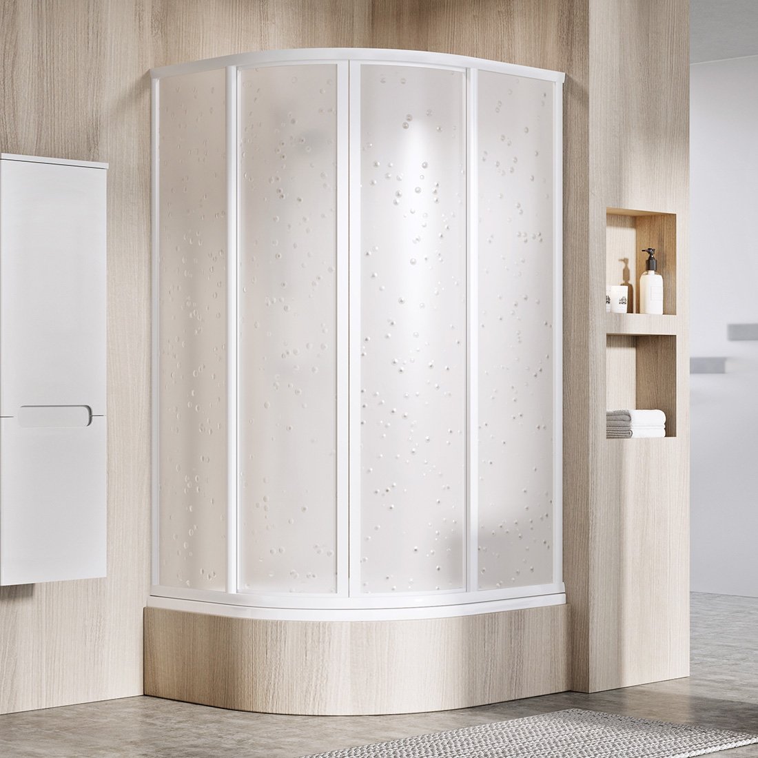 Ravak Supernova Sabina SKCP4-80 kabina prysznicowa 80 cm półokrągła biały/pearl 31144V10011