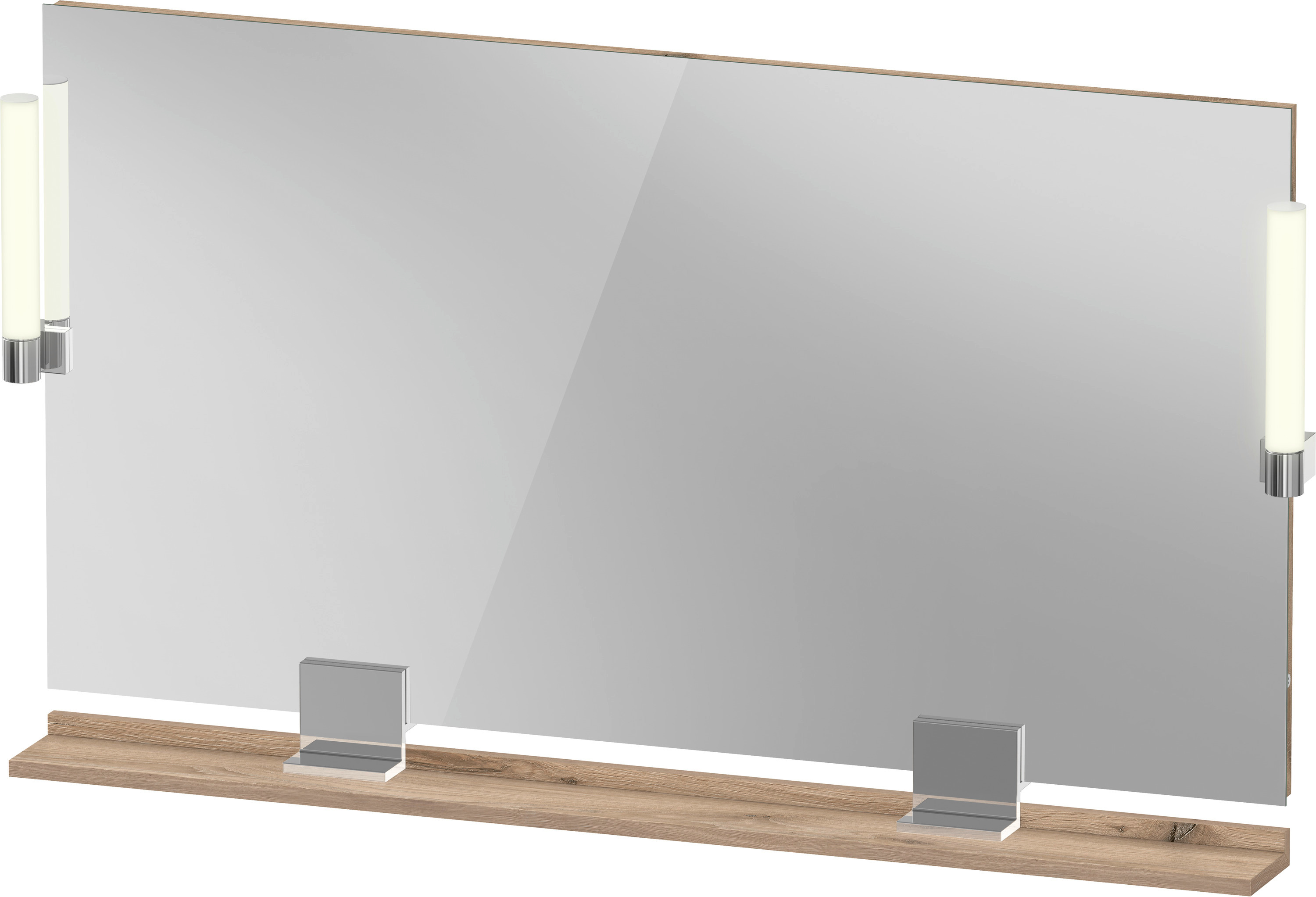 Duravit Sivida lustro 125x65 cm prostokątne z oświetleniem chrom-drewno SV7424010550000