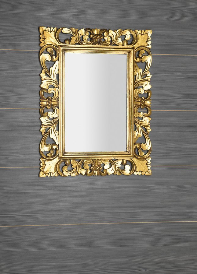Sapho Samblung lustro 80x60 cm prostokątne rama złota IN121 - Wysyłka w 24h