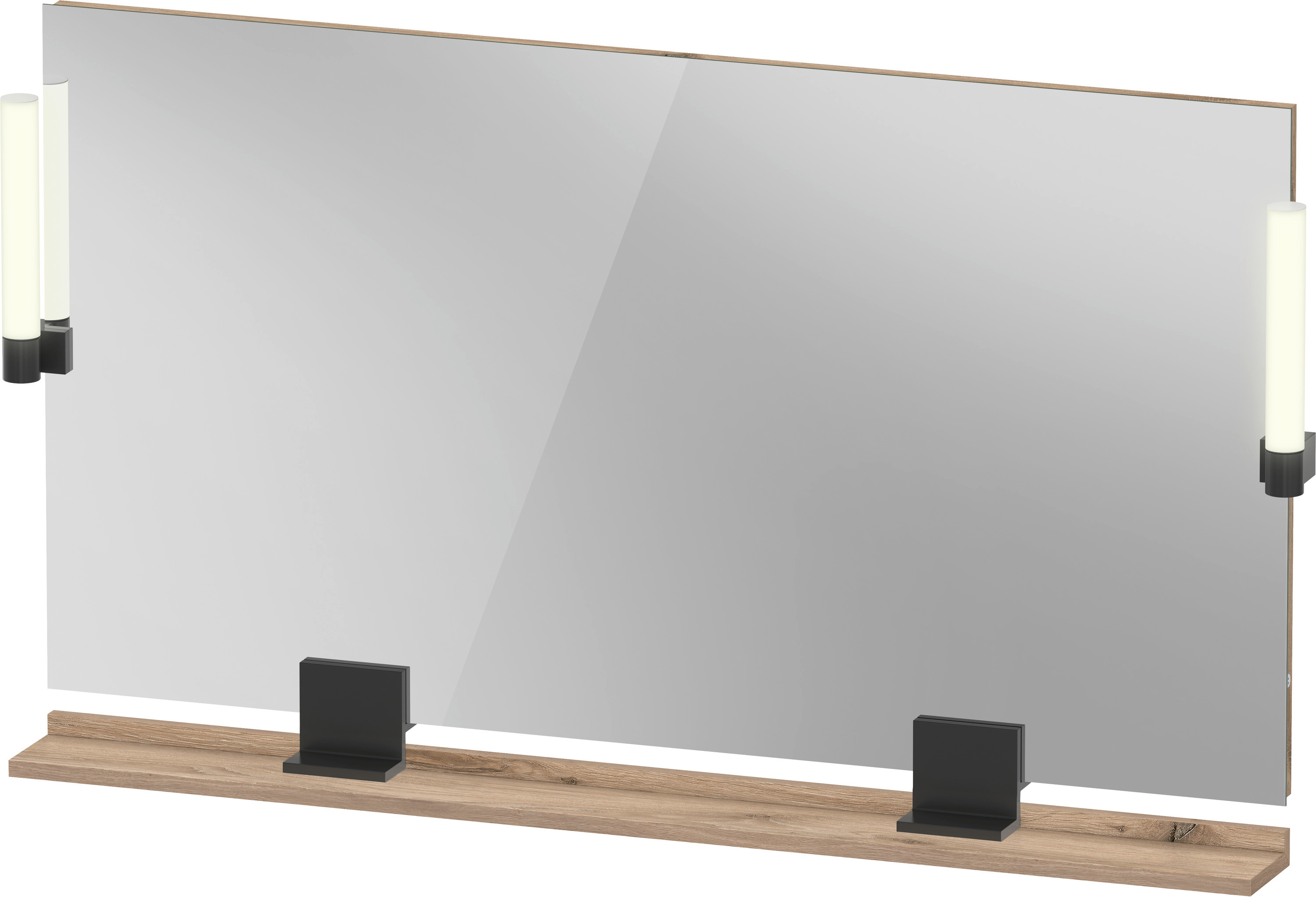Duravit Sivida lustro 125x65 cm prostokątne z oświetleniem czarny-drewno SV74240BD550000