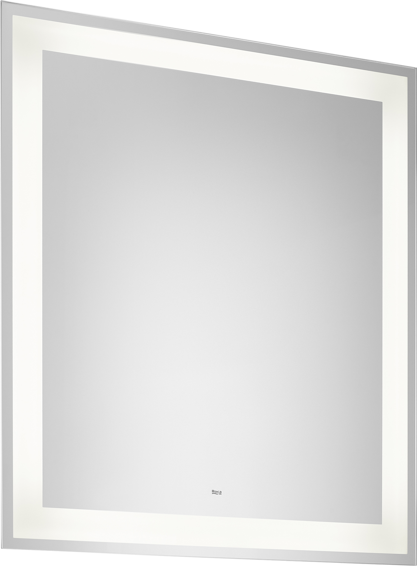 Roca Iridia lustro 70x60 cm prostokątne z oświetleniem z matą grzewczą srebrny A812340000