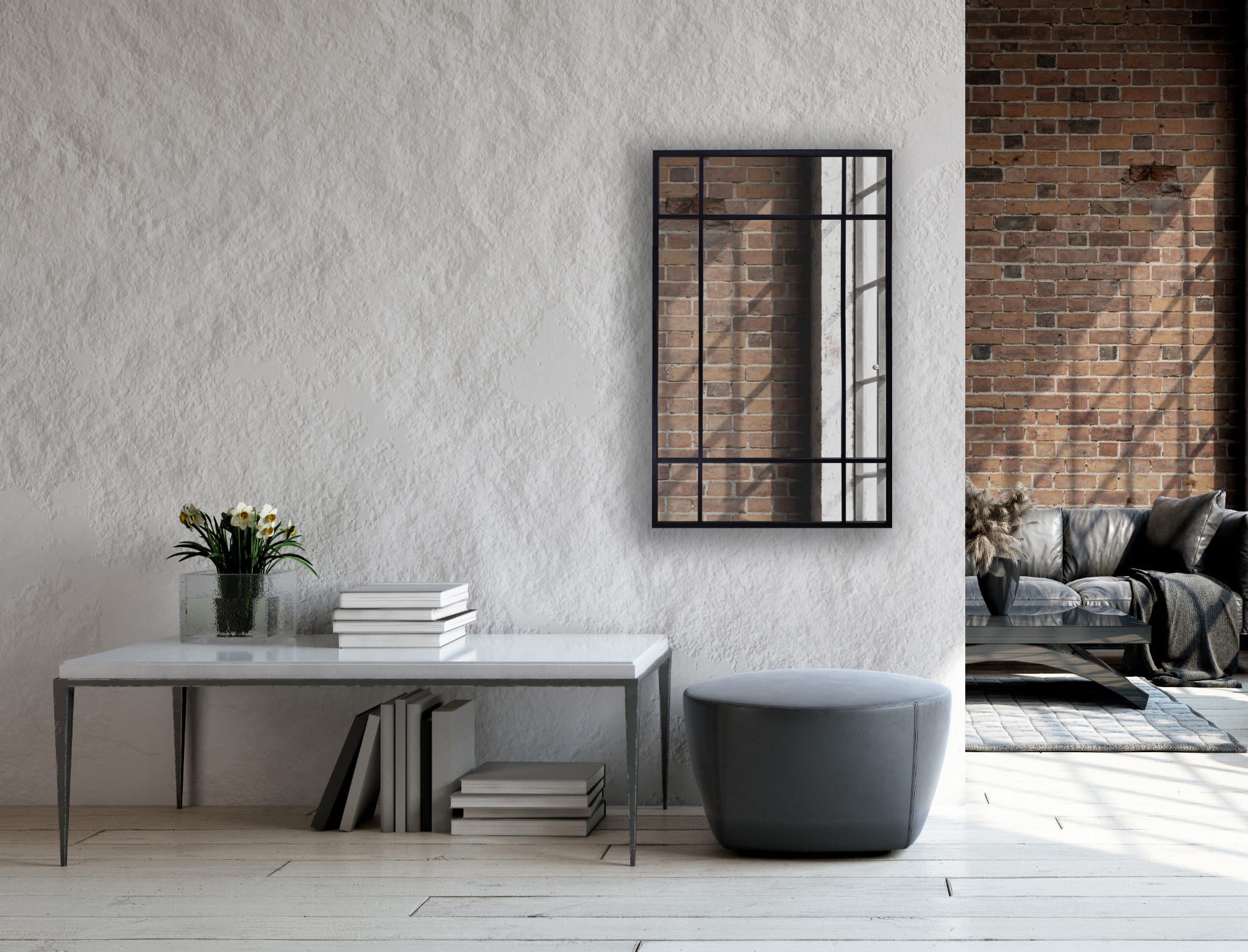 BD Art Szprosy lustro 70x100 cm prostokątne czarny 301210000328 - Wysyłka w 24h