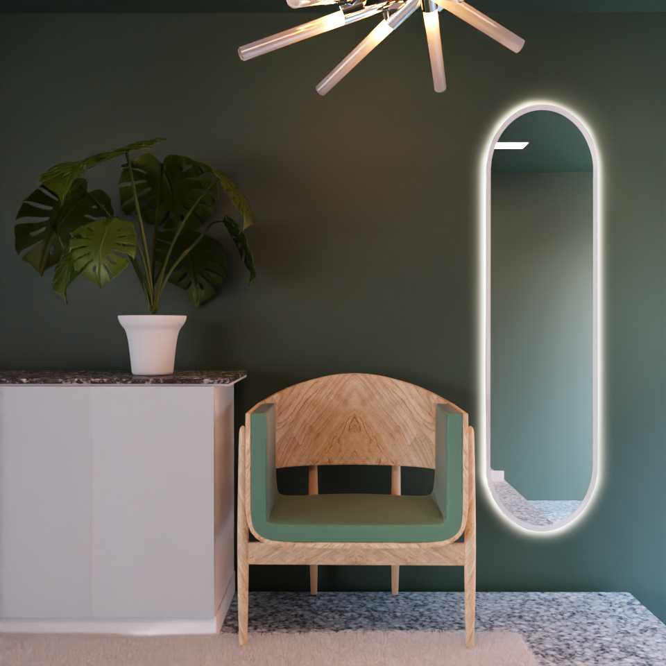 Baltica Design Tiny Border Pastille lustro 40x155 cm owalne z oświetleniem biały