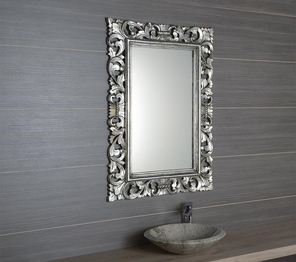 Sapho Scule & Samblung lustro 100x70 cm prostokątne rama srebrny IN156