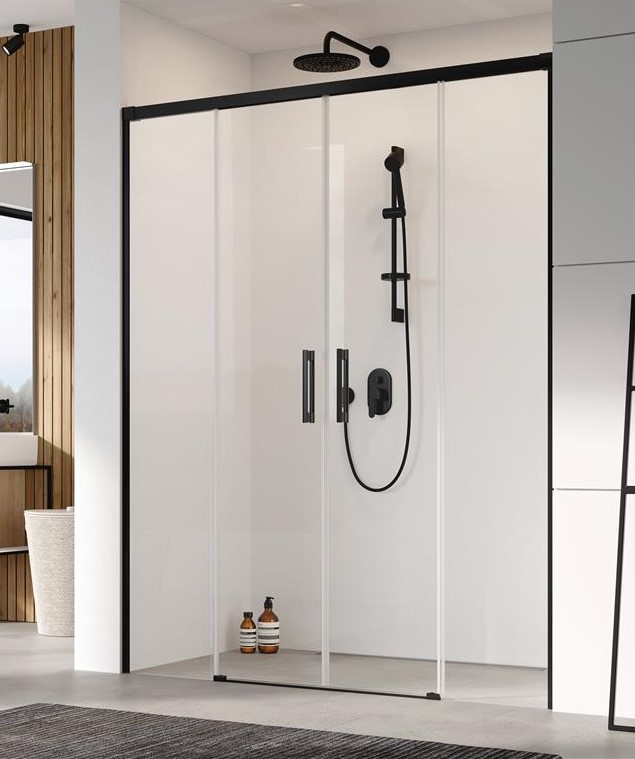Radaway Idea 8 Black DWD drzwi prysznicowe 42 cm rozsuwane czarny mat/szkło przezroczyste 10380420-54-01