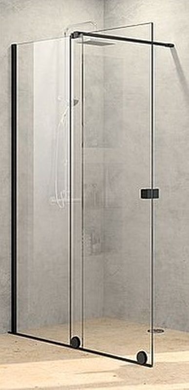 Huppe Xtensa Black Edition drzwi prysznicowe 120 cm rozsuwane czarny mat/szkło przezroczyste XT0123.123.322.881