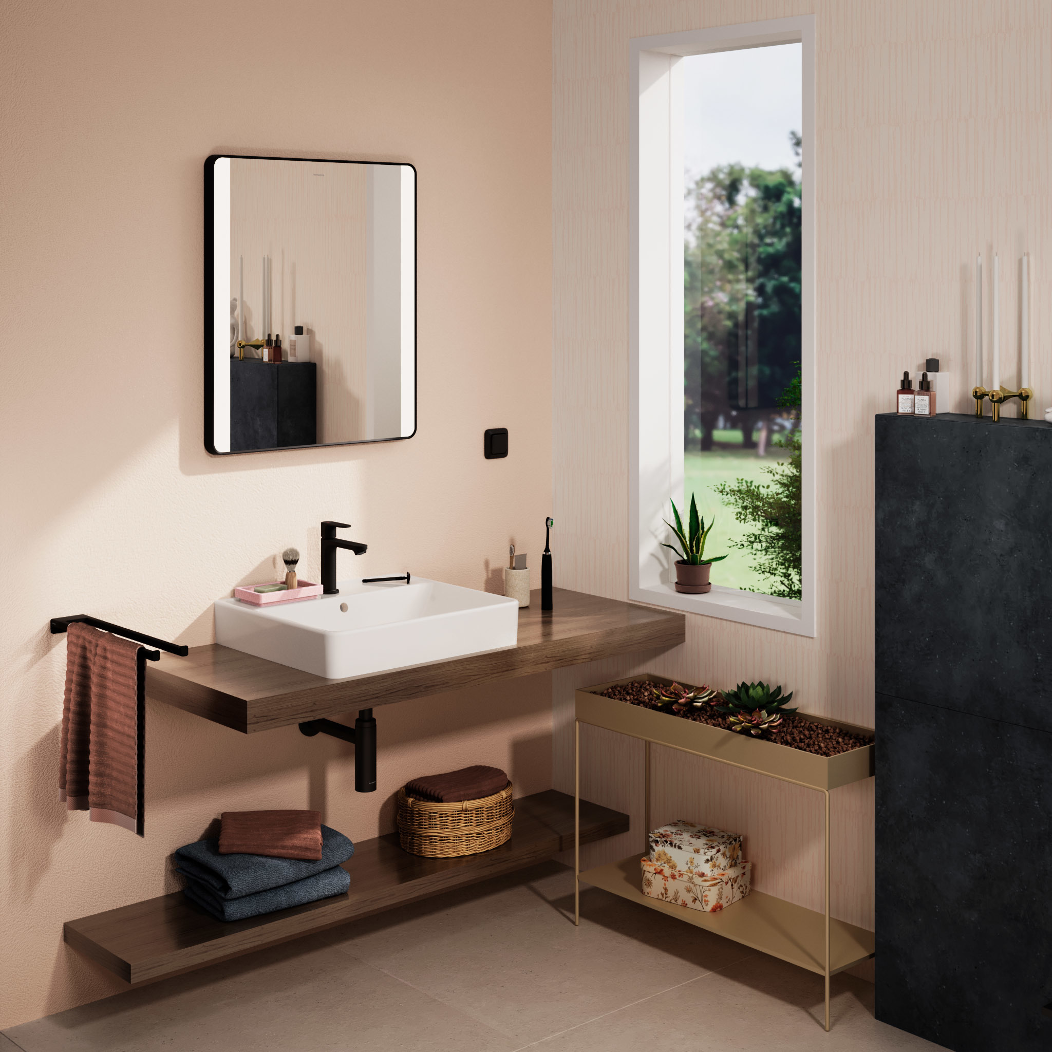 Hansgrohe Xanuia Q umywalka 55x48 cm prostokątna ścienna-nablatowa biała 60238450