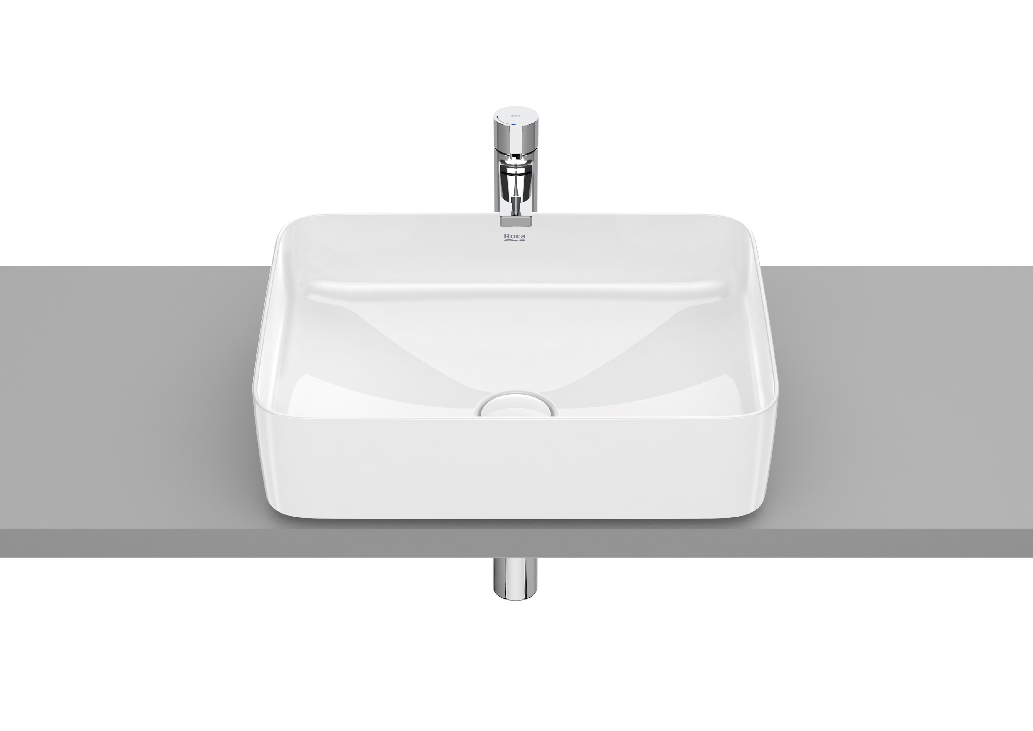 Roca Inspira umywalka 50x37 cm prostokątna nablatowa biała A327530S00 - Wysyłka w 24h
