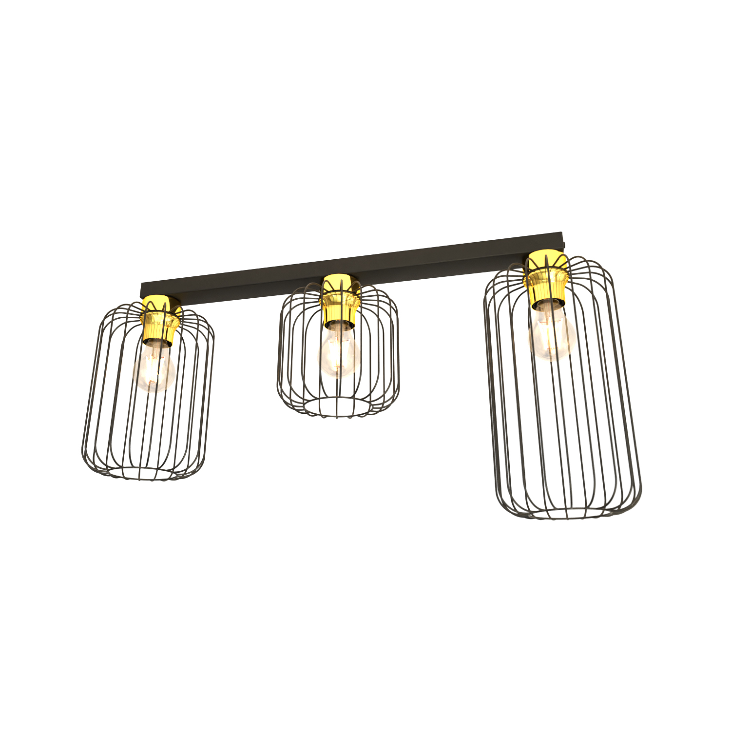 Emibig Barn plafon 3x15 W czarny-złoty 1366/3