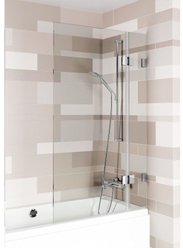 Riho Scandic NXT X109V parawan nawannowy 85 cm 2-częściowy prawy czarny mat/szkło przezroczyste G001152121