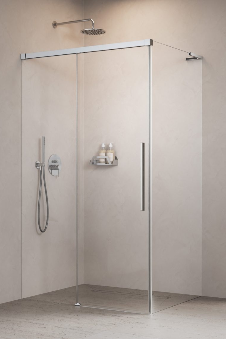 Radaway Idea 8 QL XL KDJ drzwi prysznicowe 61,7 cm rozsuwane chrom połysk/szkło przezroczyste 10560617-01-01L