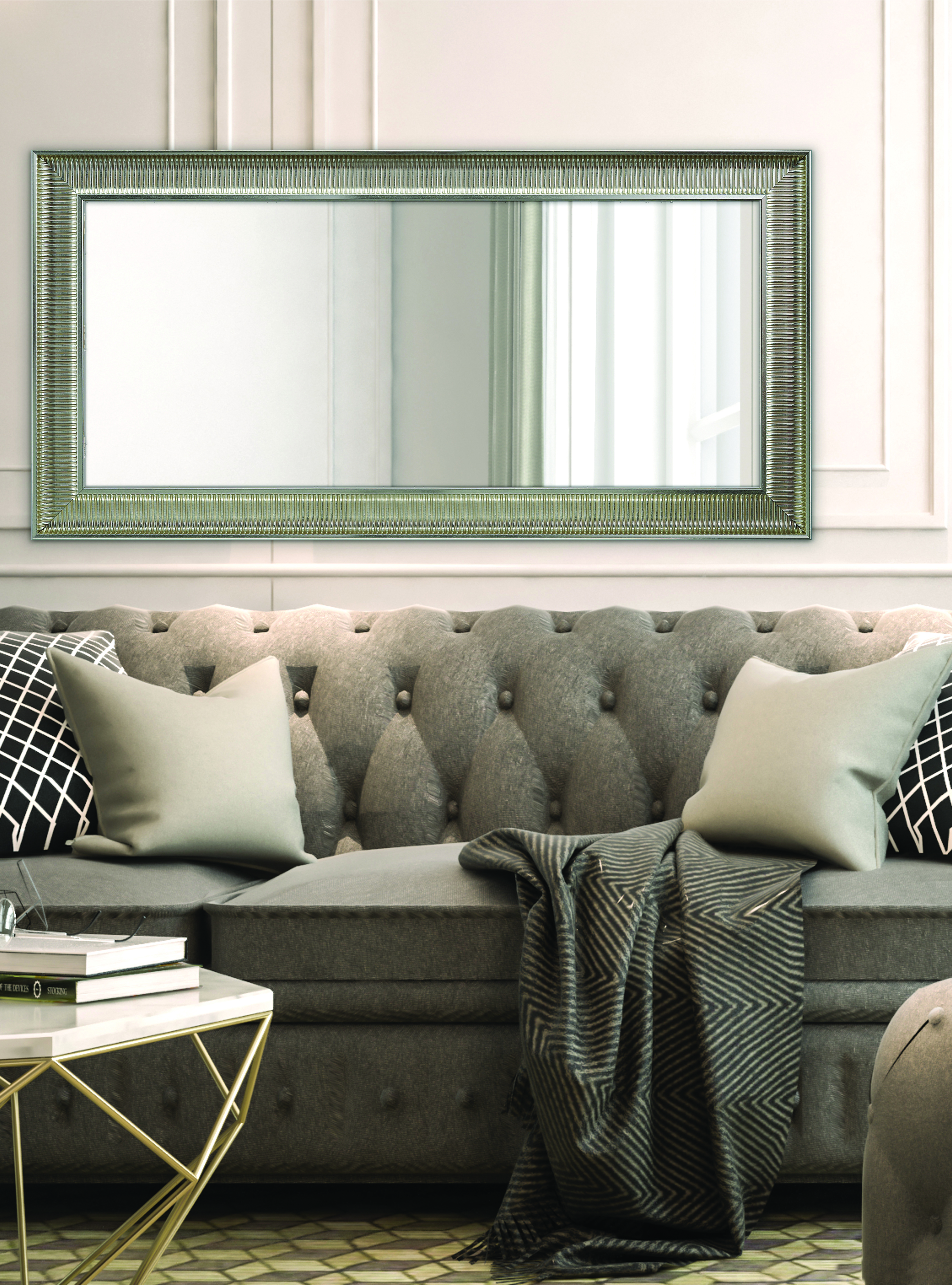 Ars Longa Arezzo lustro 137x77 cm prostokątne srebrne AREZZO60120-S
