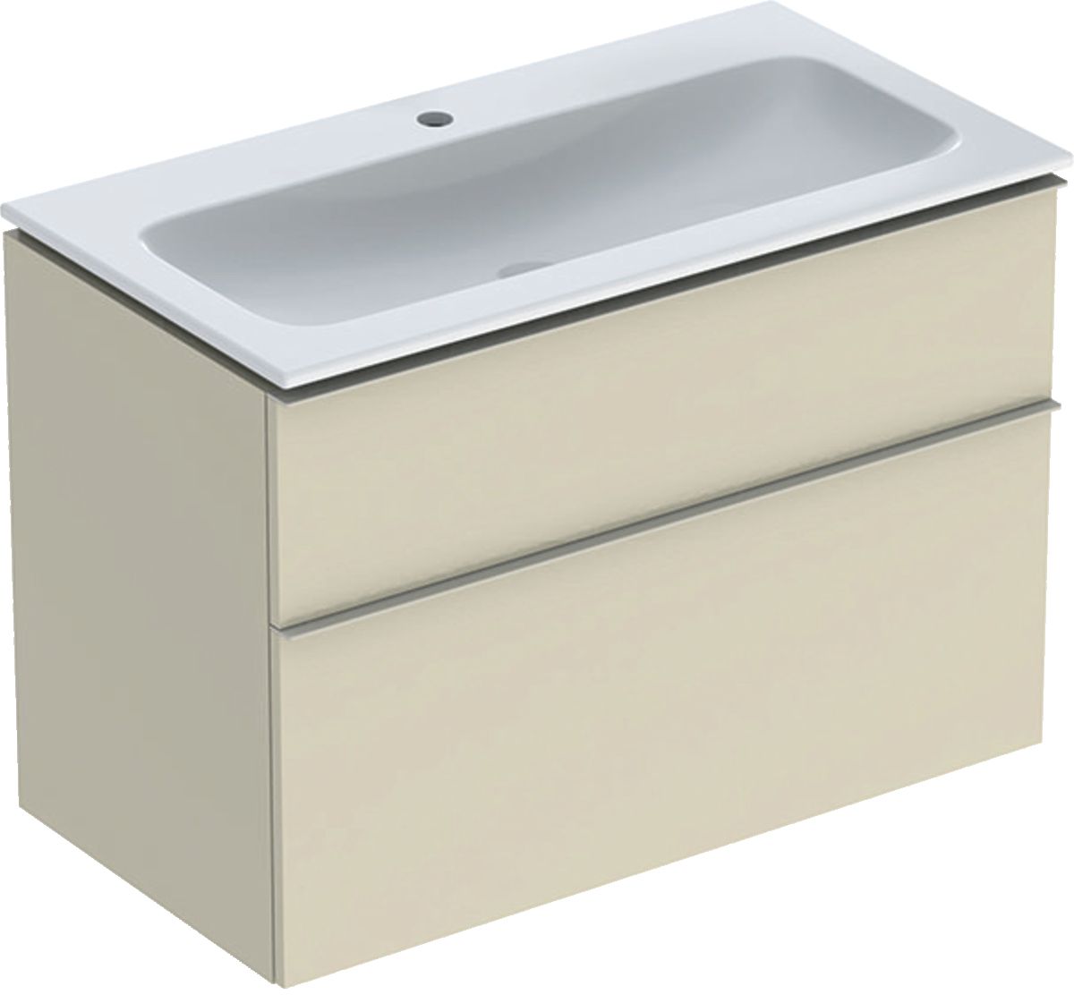 Geberit iCon Set Slim umywalka z szafką 90 cm zestaw meblowy szary piaskowy połysk/szary piaskowy mat 502.337.JL.1