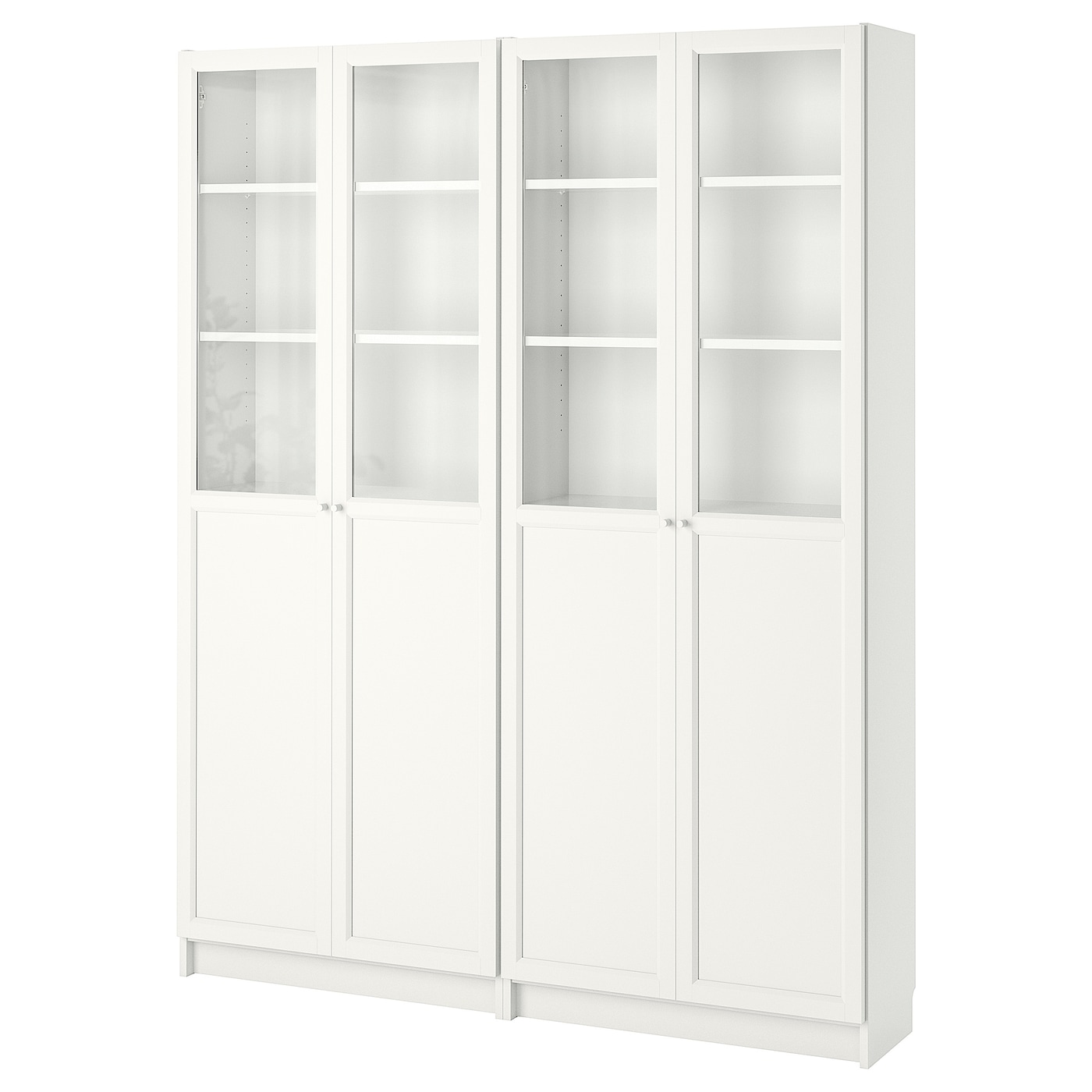 IKEA BILLY / OXBERG regał, biały, 160x30x202 cm