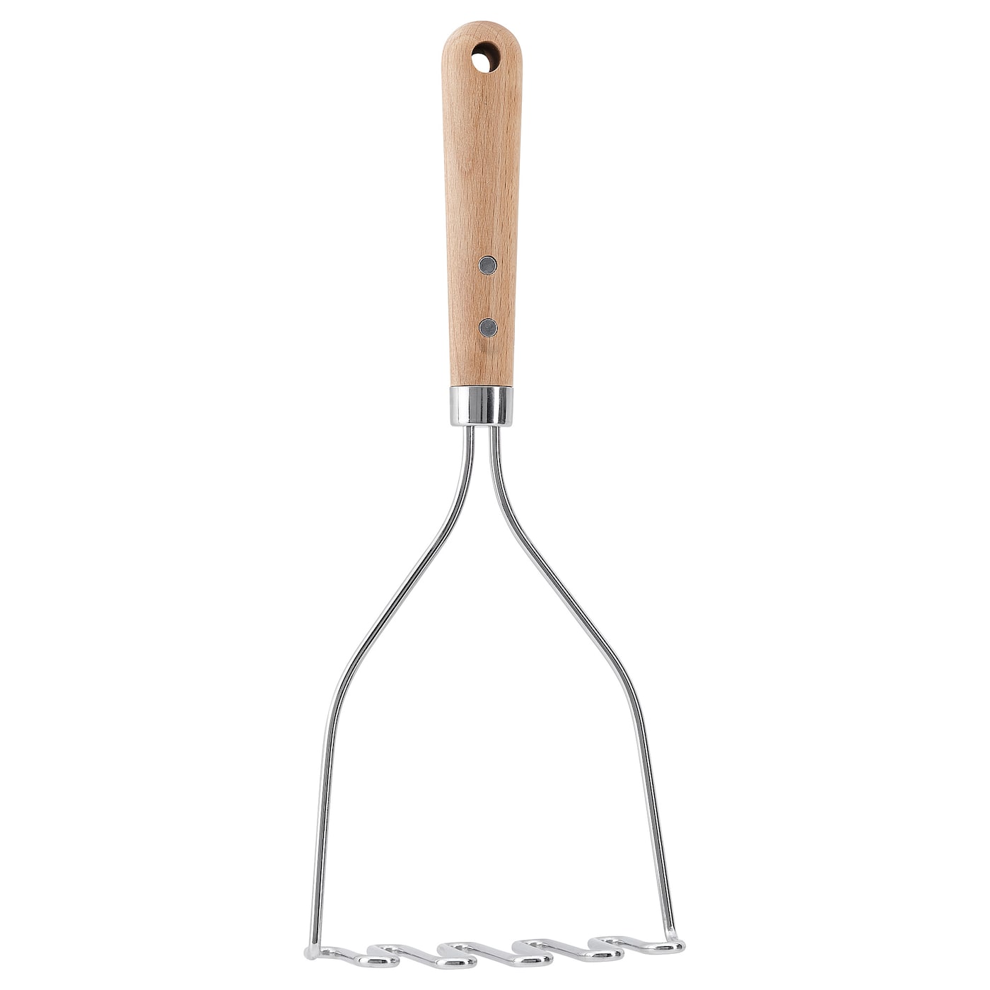 IKEA VARDAGEN tłuczek do ziemniaków, stal nierdz/buk, 30 cm
