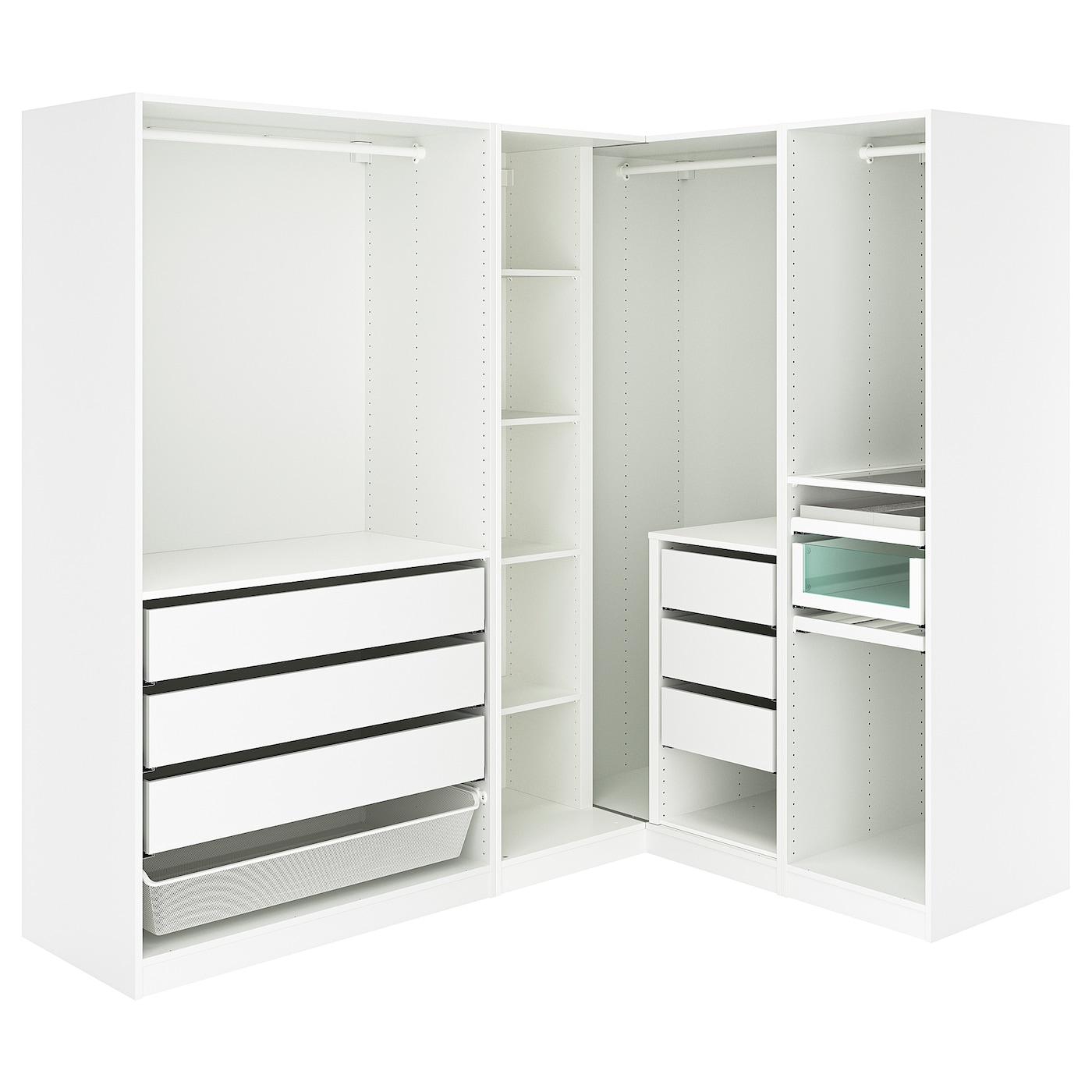 IKEA PAX szafa narożna, biały, 211/161x201 cm