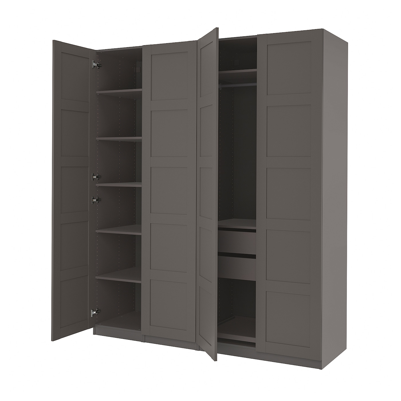 IKEA PAX / BERGSBO szafa, ciemnoszary/ciemnoszary, 200x60x236 cm