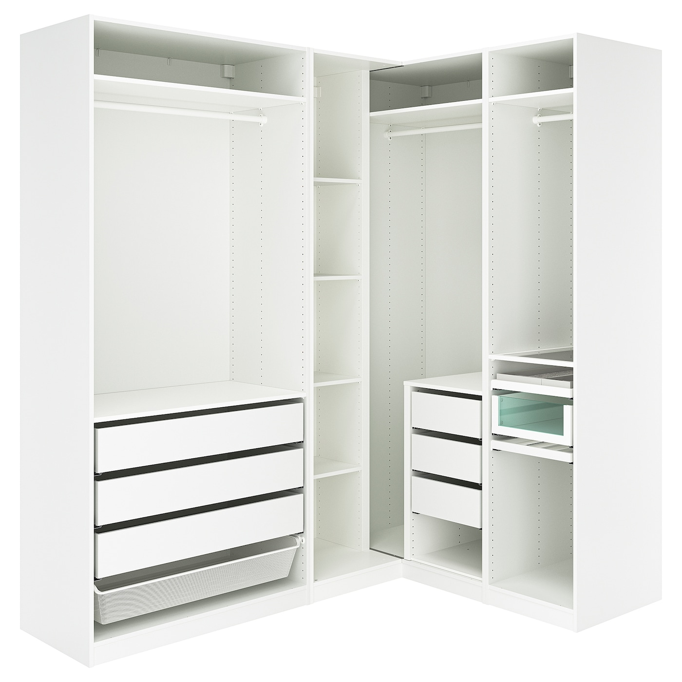 IKEA PAX szafa narożna, biały, 211/161x236 cm