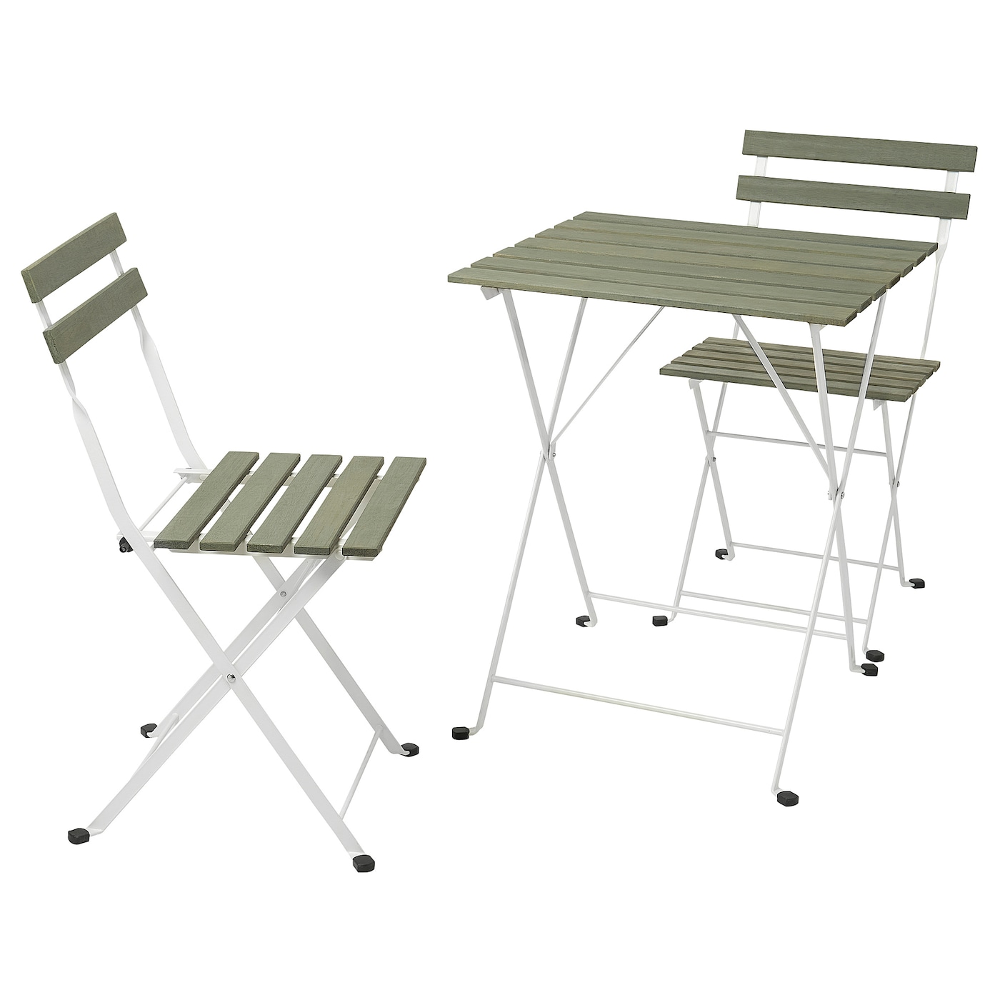 IKEA TÄRNÖ stół+2 krzesła, na zewnątrz, Tärnö biały/zielony