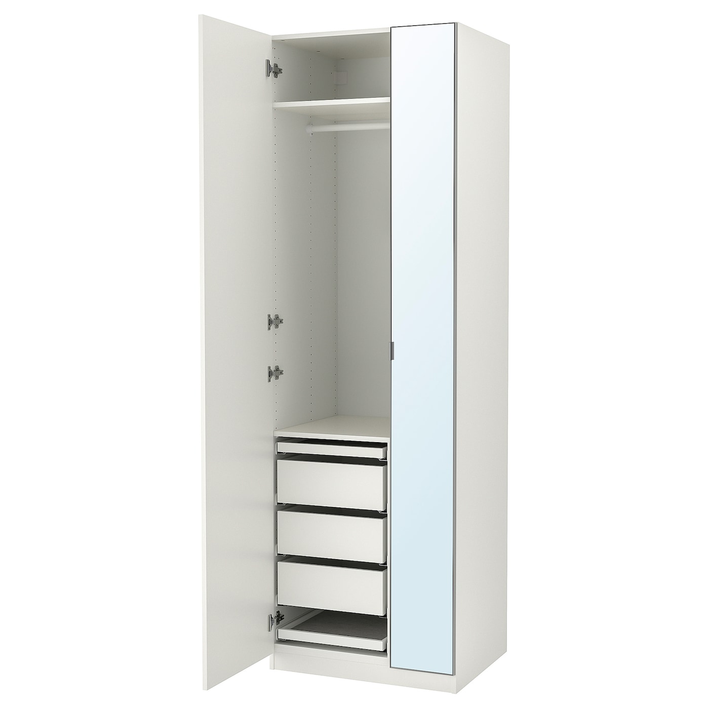 IKEA PAX / FORSAND/ÅHEIM kombinacja szafy, biały/lustro, 75x60x236 cm