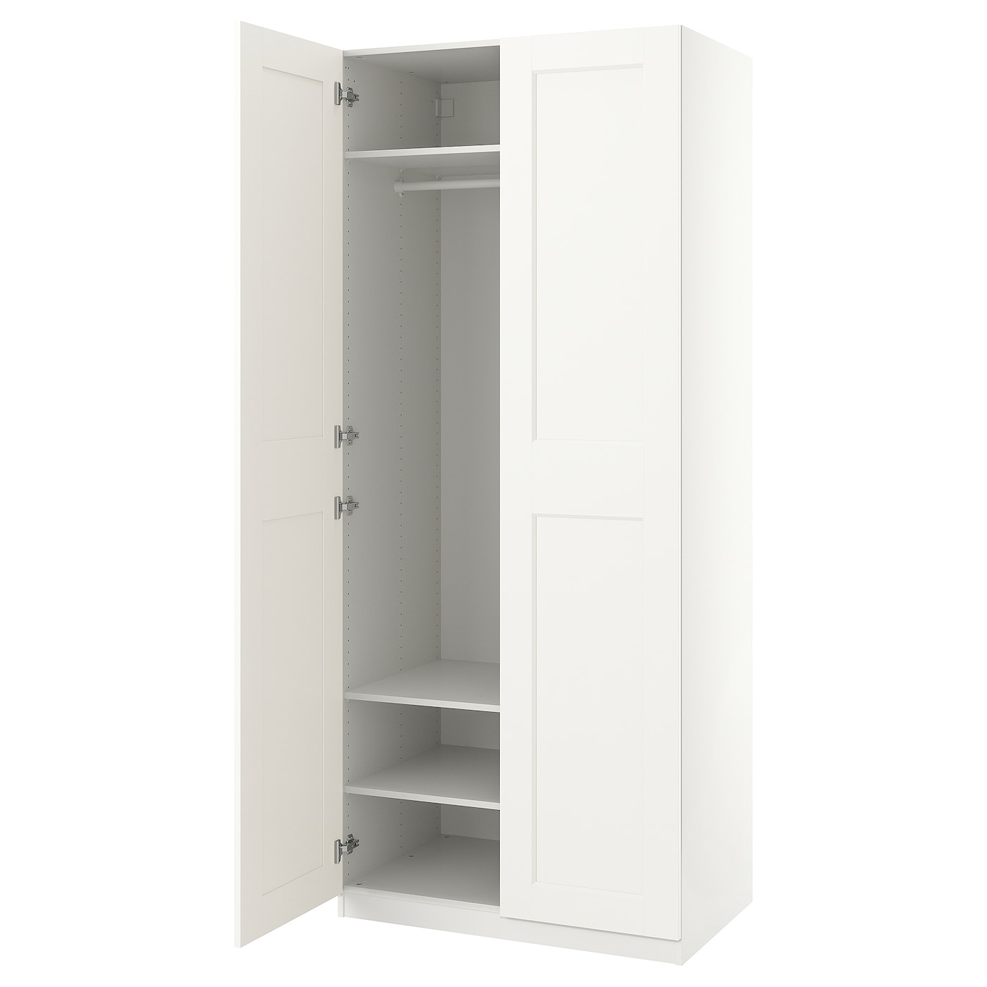 IKEA PAX / GRIMO szafa, biały/biały, 100x60x236 cm