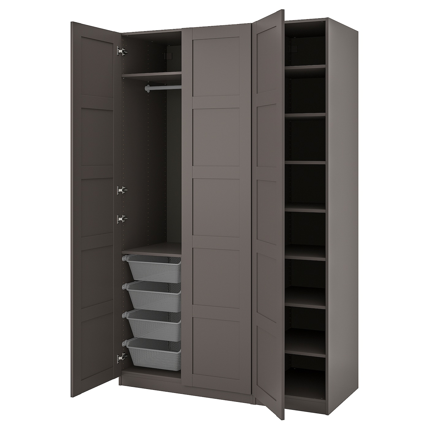 IKEA PAX / BERGSBO szafa, ciemnoszary/ciemnoszary, 150x60x236 cm