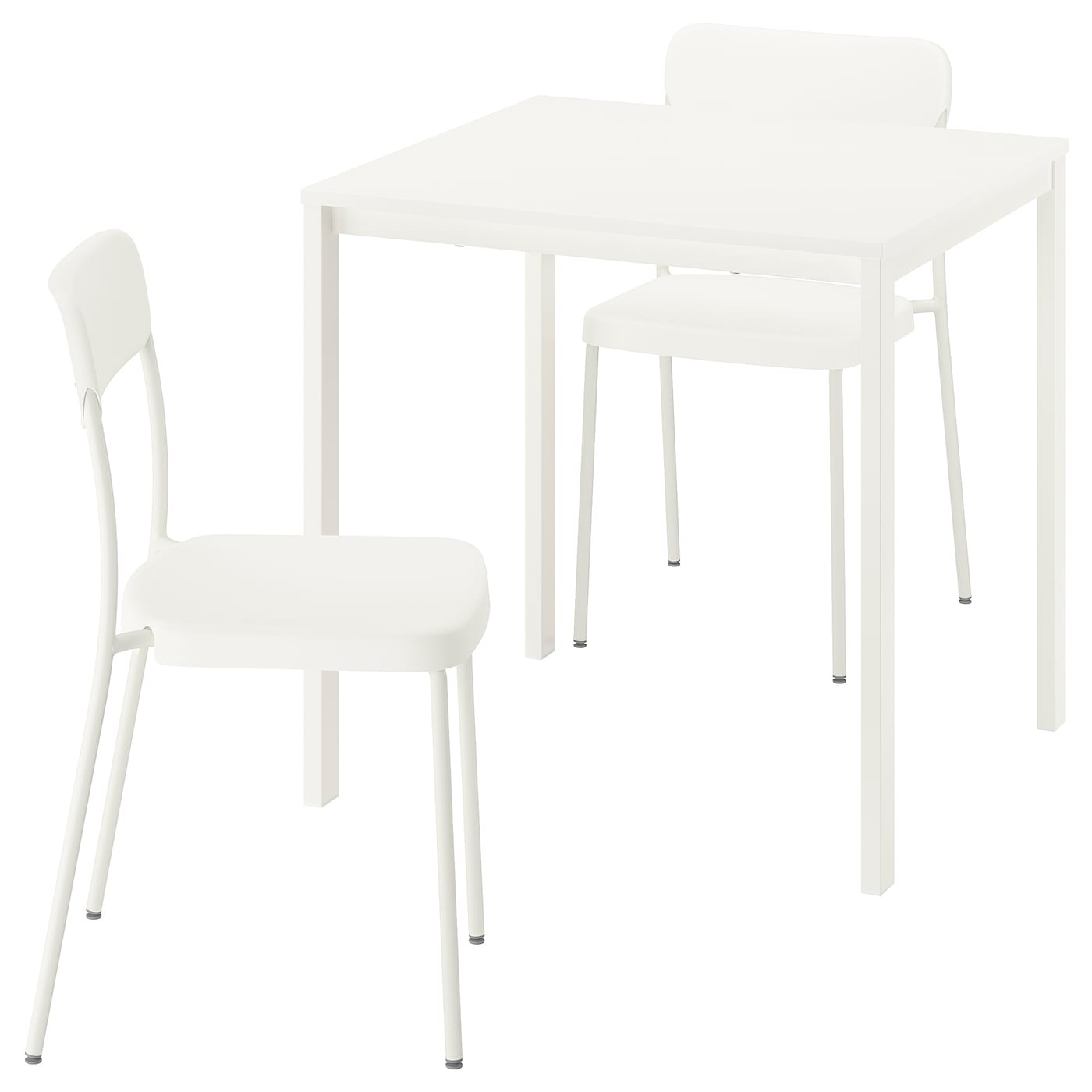 IKEA VIHALS / VIHALS stół i 2 krzesła, biały biały/biały, 74x74 cm