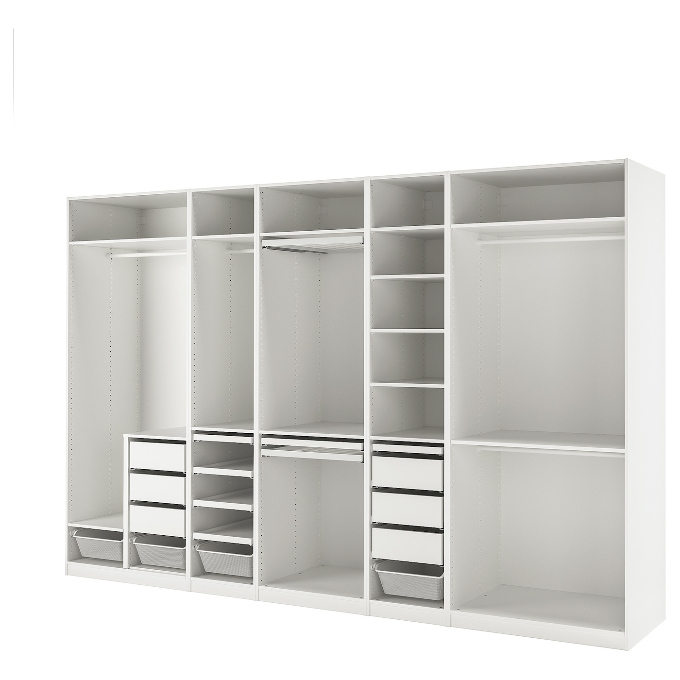 IKEA PAX kombinacja szafy, biały, 375x58x236 cm