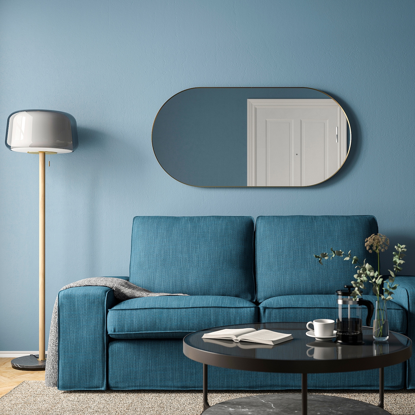 IKEA LINDBYN lustro, złoty kolor, 60x120 cm