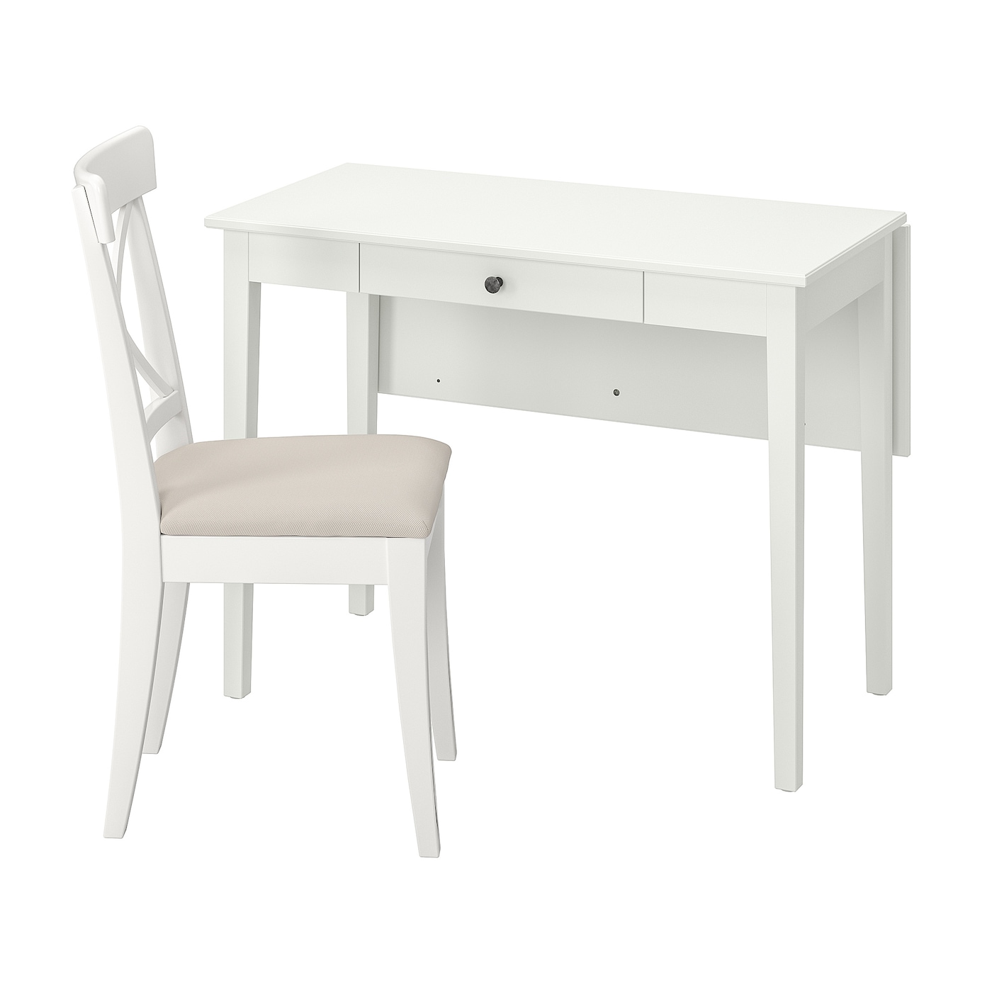 IKEA IDANÄS / INGOLF stół i 1 krzesło, biały/Hallarp beżowy