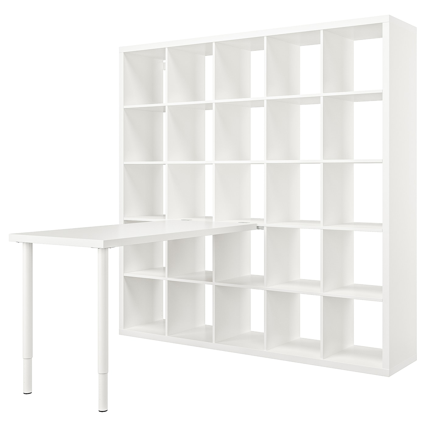 IKEA KALLAX / LAGKAPTEN biurko, biały, 182x159x182 cm
