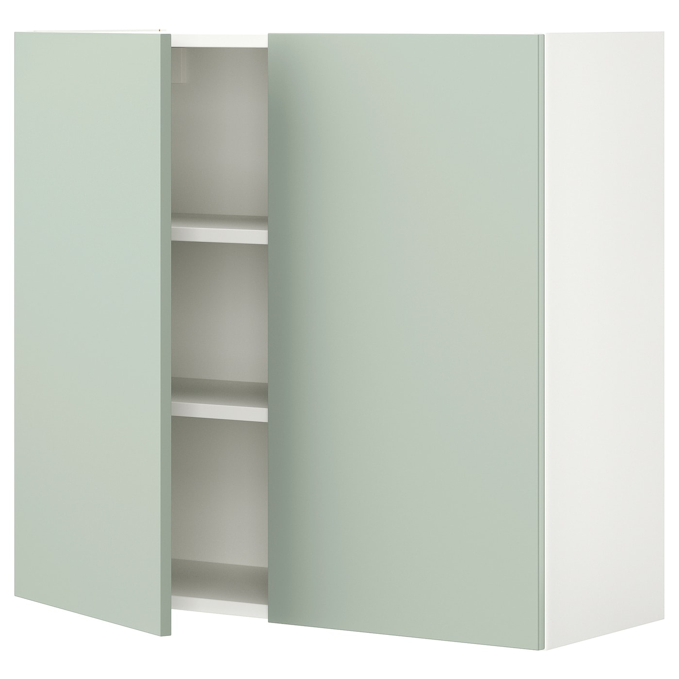 IKEA ENHET szafka wisząca 2 półki/drzwiczki, biały/blady szarozielony, 80x32x75 cm