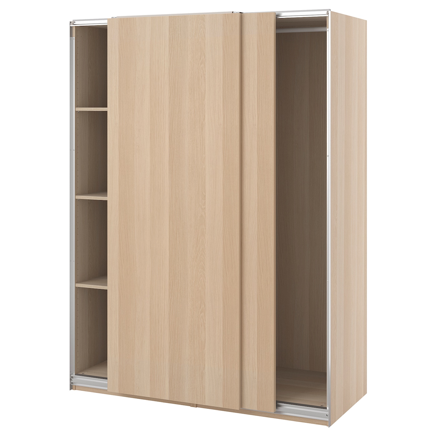 IKEA PAX / HASVIK szafa, imitacja dębu bejcowanego na biało/imitacja dębu bejcowanego na biało, 150x66x201 cm