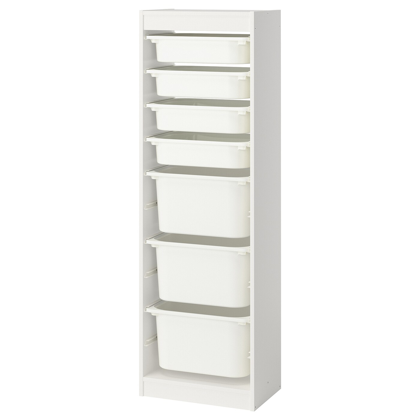 IKEA TROFAST regał z pojemnikami, biały/biały, 46x30x145 cm