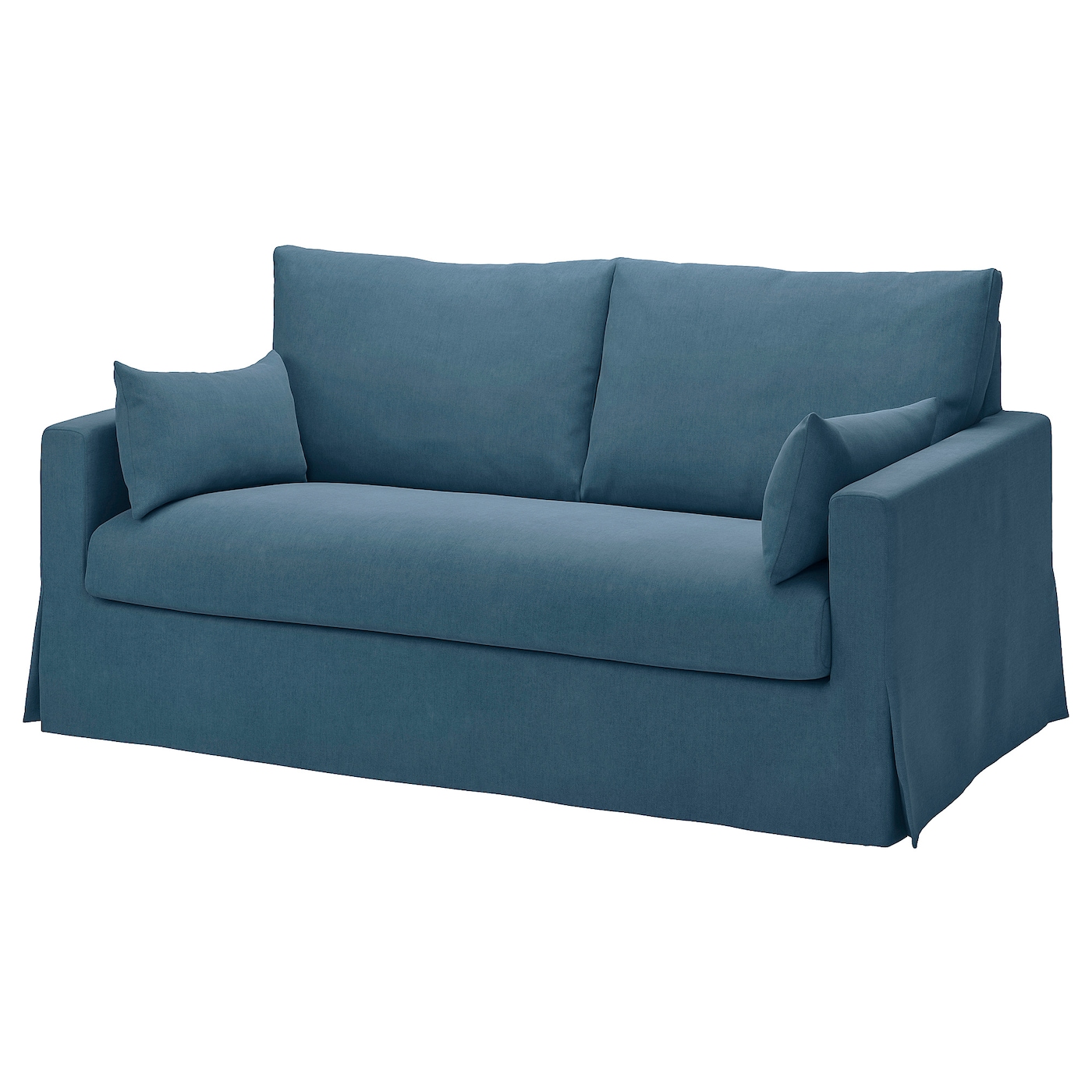 IKEA HYLTARP sofa 2-osobowa, rozkładana, Tallmyra niebieski, Wysokość podłokietnika: 63 cm