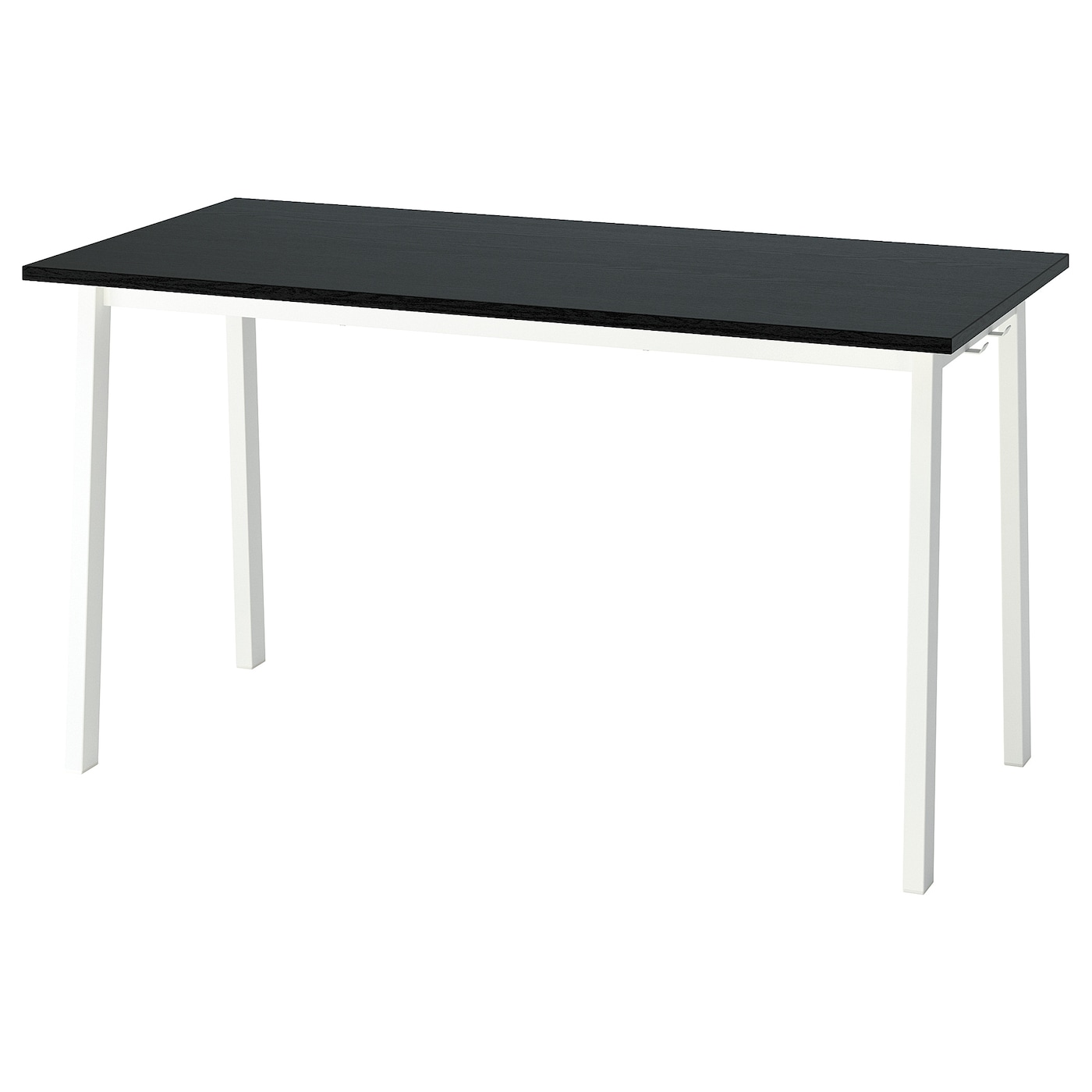 IKEA MITTZON stół konferencyjny, okl jesionowa bejcowana na czarno/biały, 140x68x75 cm