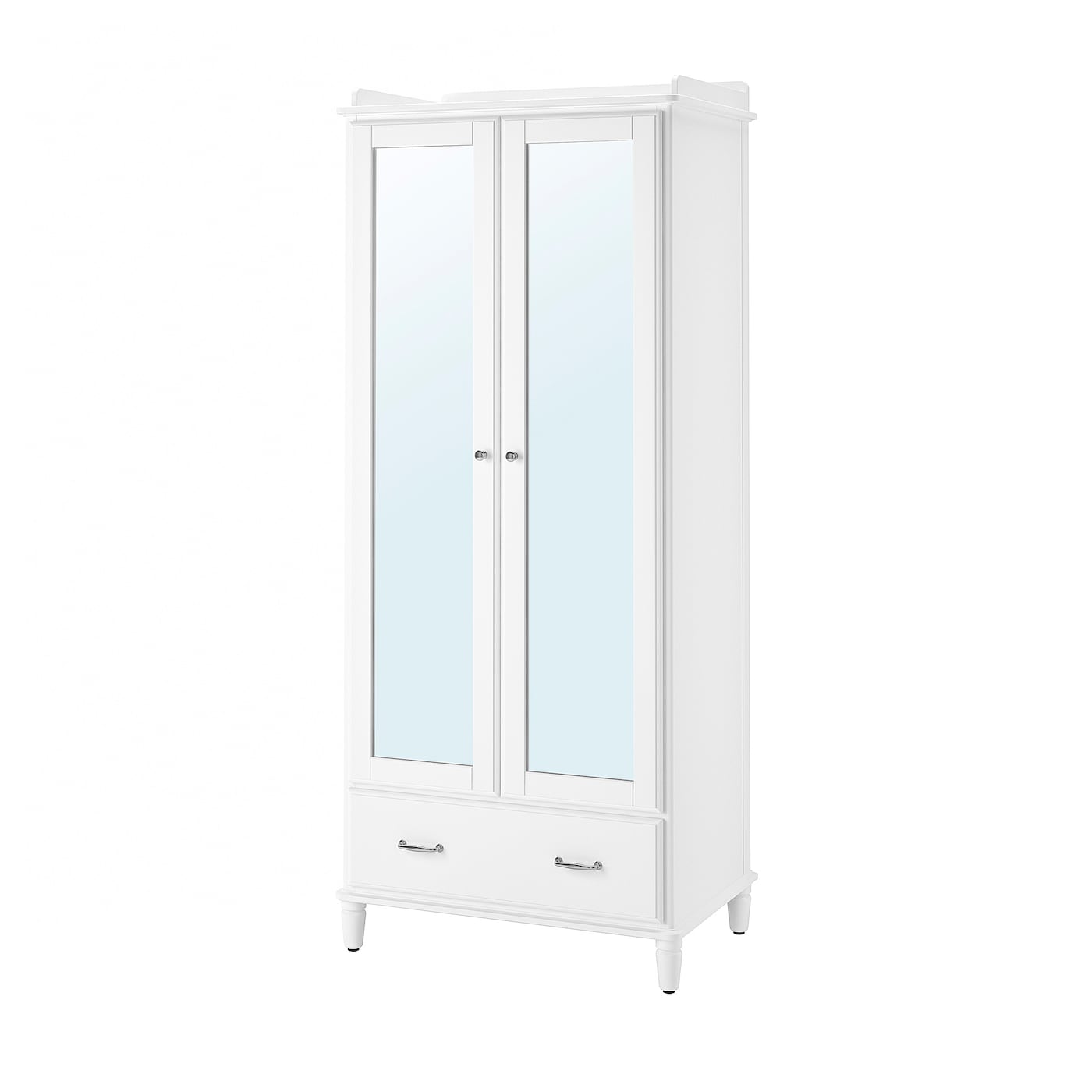 IKEA TYSSEDAL szafa, biały/lustro, 88x58x208 cm