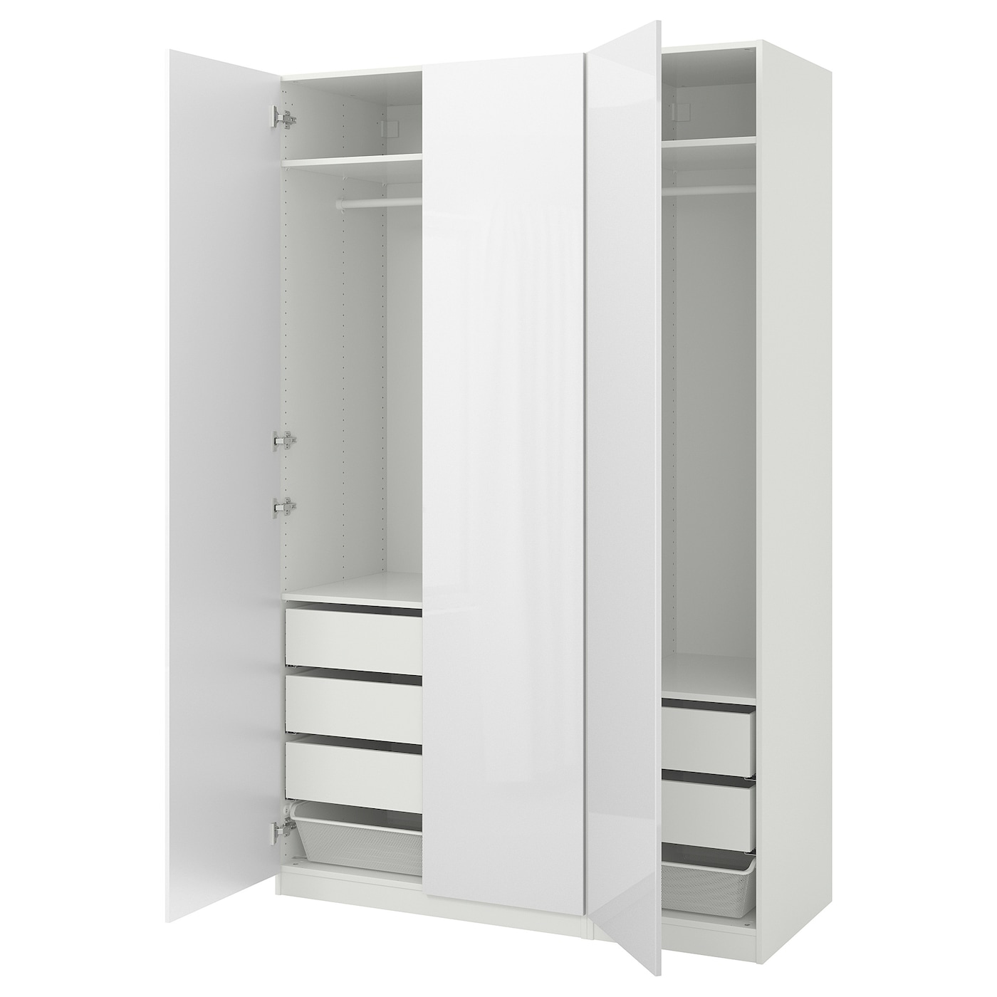 IKEA PAX / FARDAL szafa, biały/połysk/biel, 150x60x236 cm