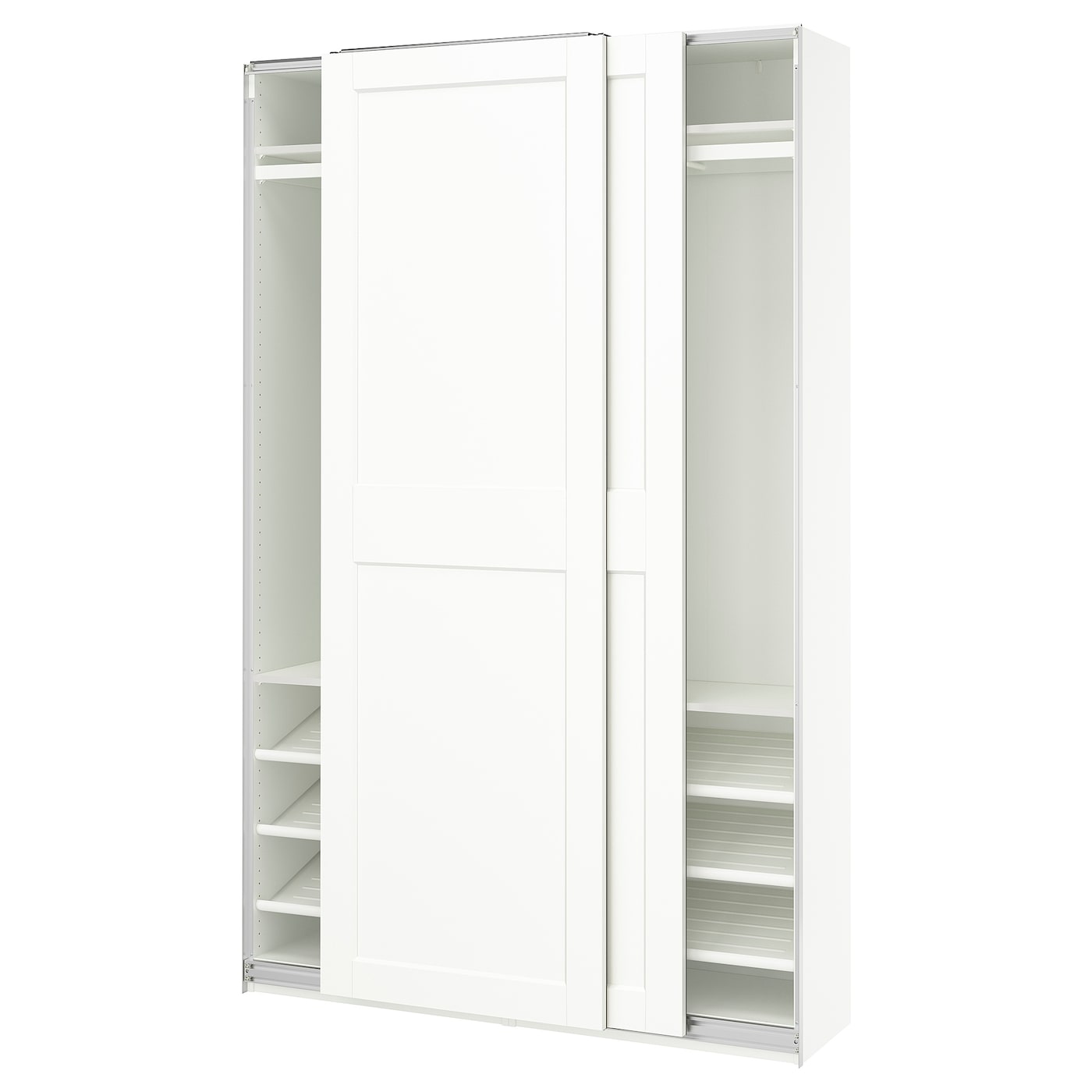 IKEA PAX / GRIMO szafa z drzwiami przesuwnymi, biały/biały, 150x43x236 cm