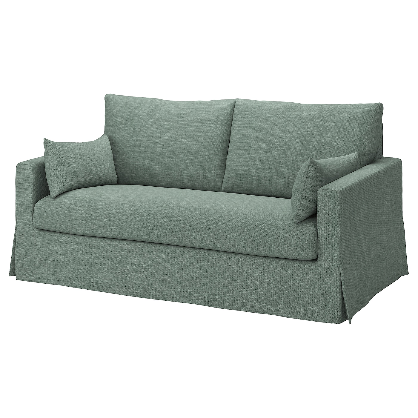 IKEA HYLTARP sofa 2-osobowa, rozkładana, Hemmesta szarozielony, Wysokość podłokietnika: 63 cm