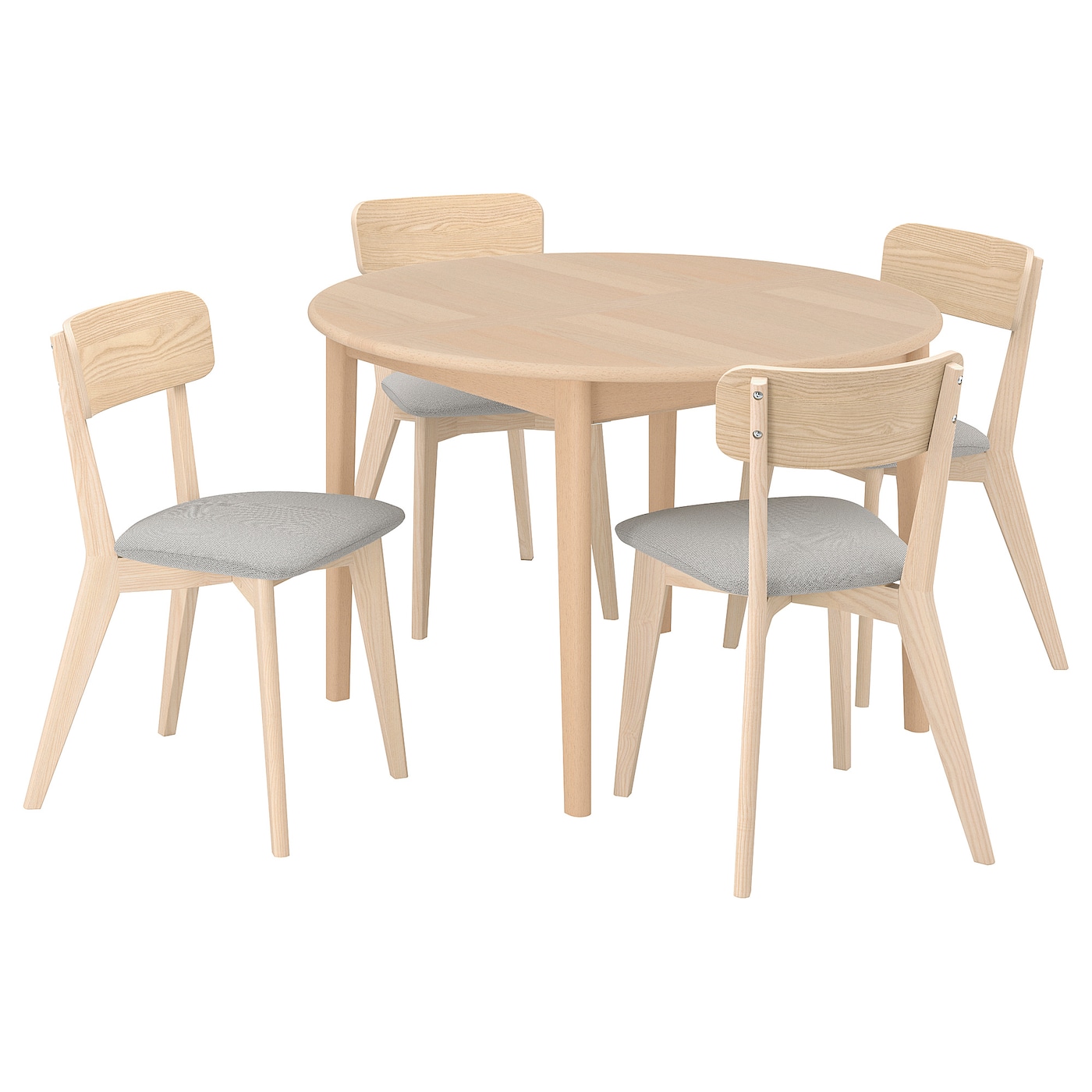 IKEA SKANSNÄS / LISABO stół i 4 krzesła, jasny buk jesion/Tallmyra biały/czarny, 115/170 cm