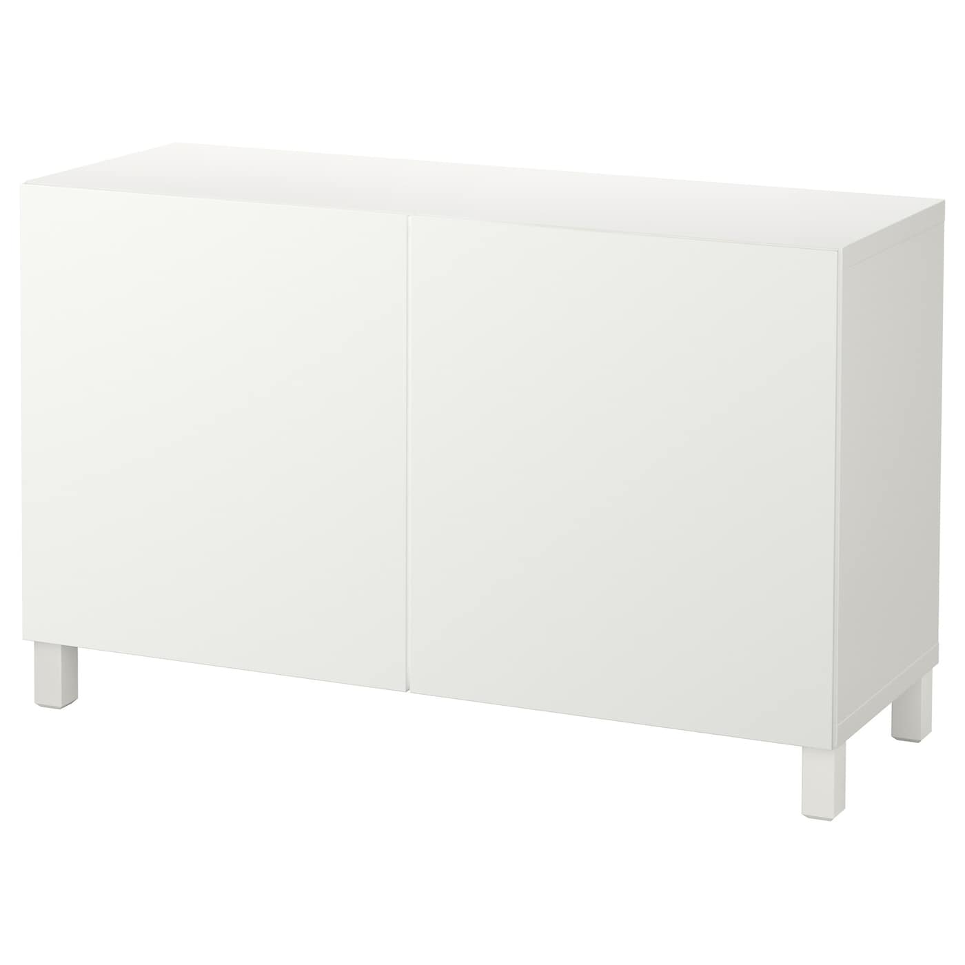 IKEA BESTÅ kombinacja z drzwiami, biały/Lappviken/Stubbarp biały, 120x42x74 cm
