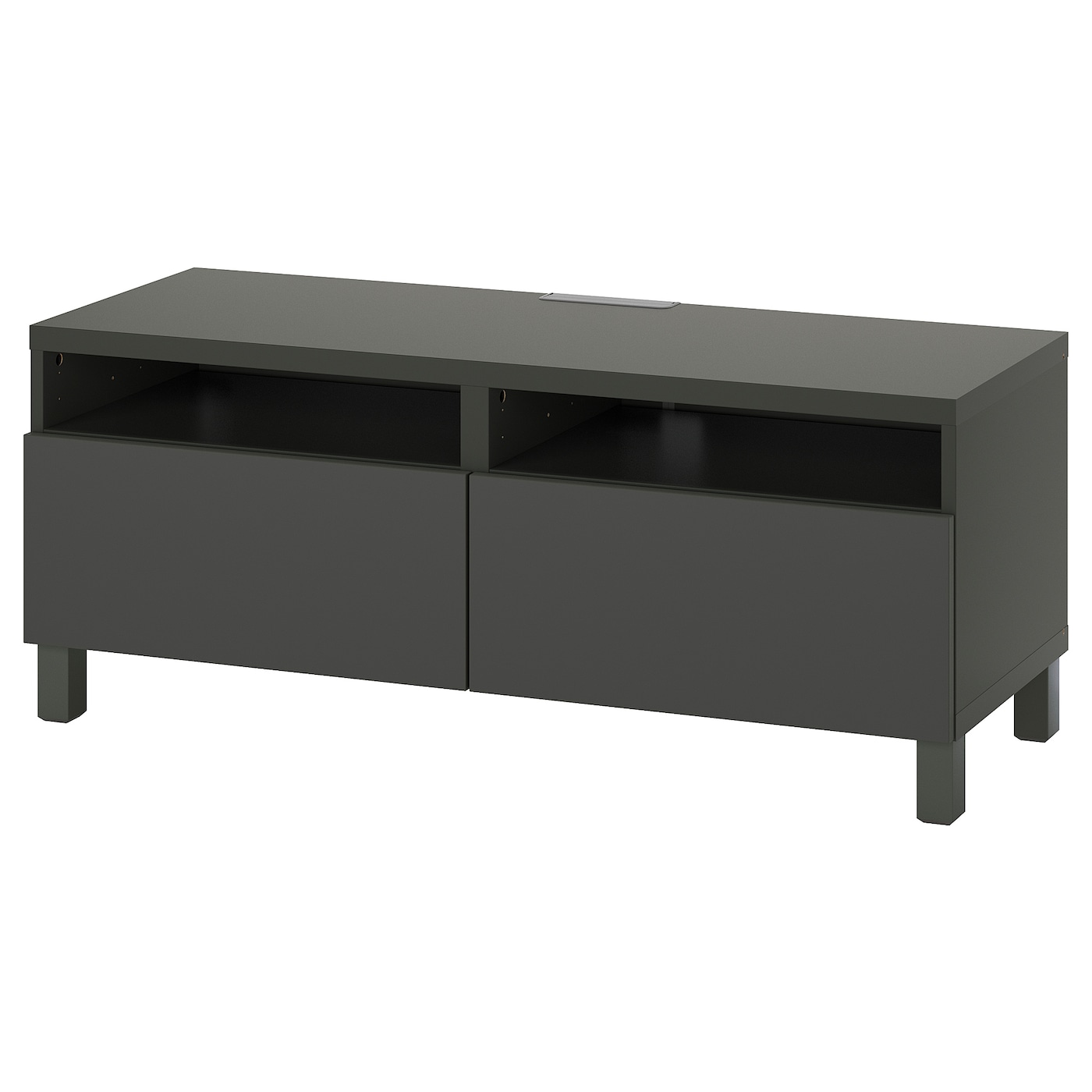 IKEA BESTÅ ława TV z szufladami, ciemnoszary/Lappviken/Stubbarp ciemnoszary, 120x42x48 cm