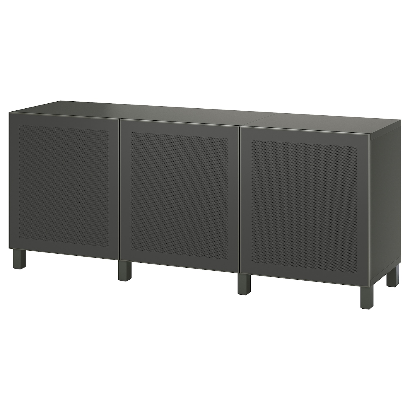 IKEA BESTÅ kombinacja z drzwiami, ciemnoszary/Mörtviken/Stubbarp imitacja ciemnoszarego betonu, 180x42x74 cm