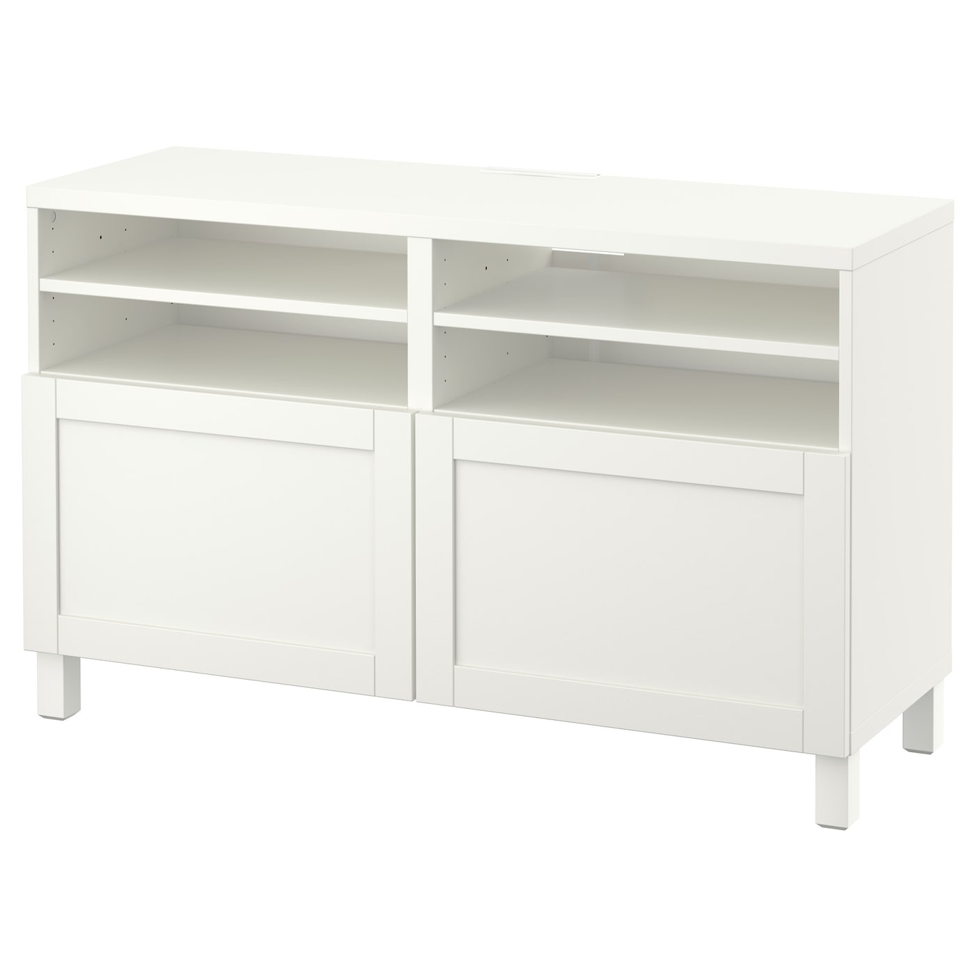 IKEA BESTÅ ława TV z drzwiami, biały/Hanviken/Stubbarp biały, 120x42x74 cm