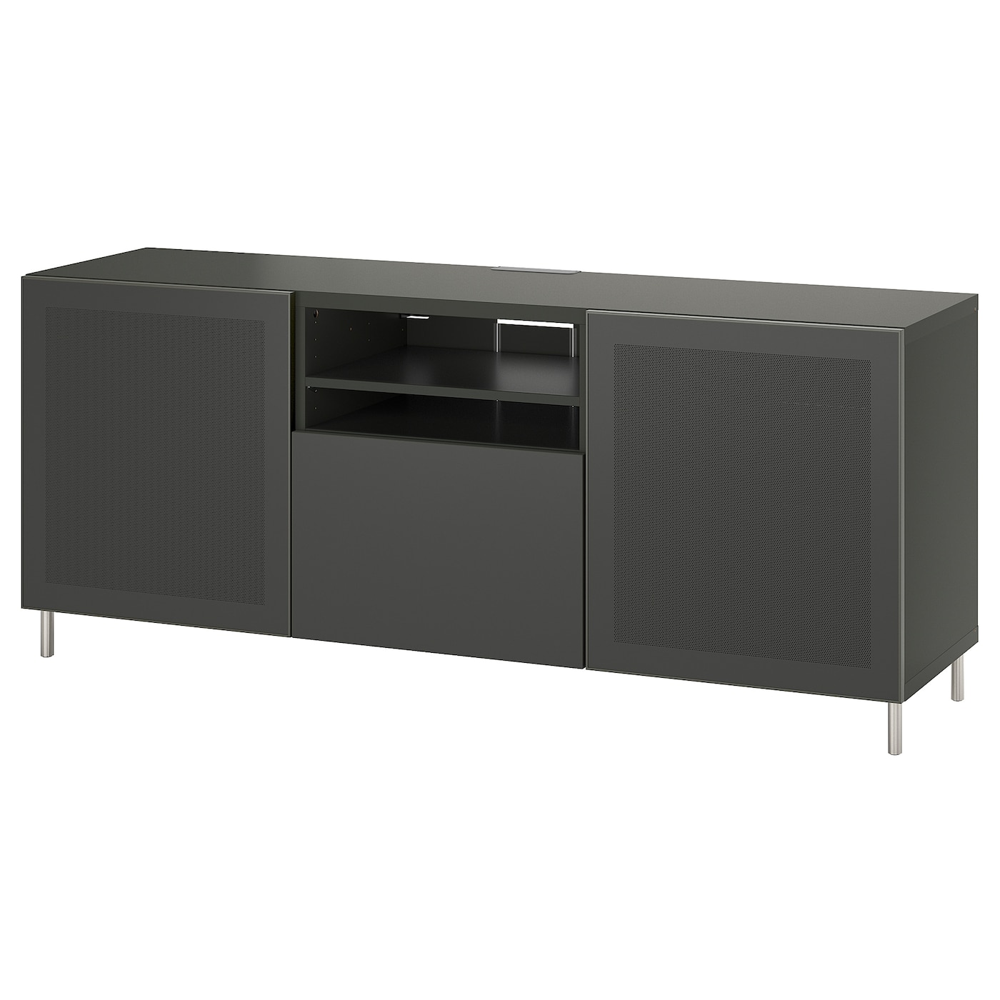 IKEA BESTÅ ława TV z szufladami, ciemnoszary Lappviken/Mörtviken ciemnoszary, 180x42x74 cm